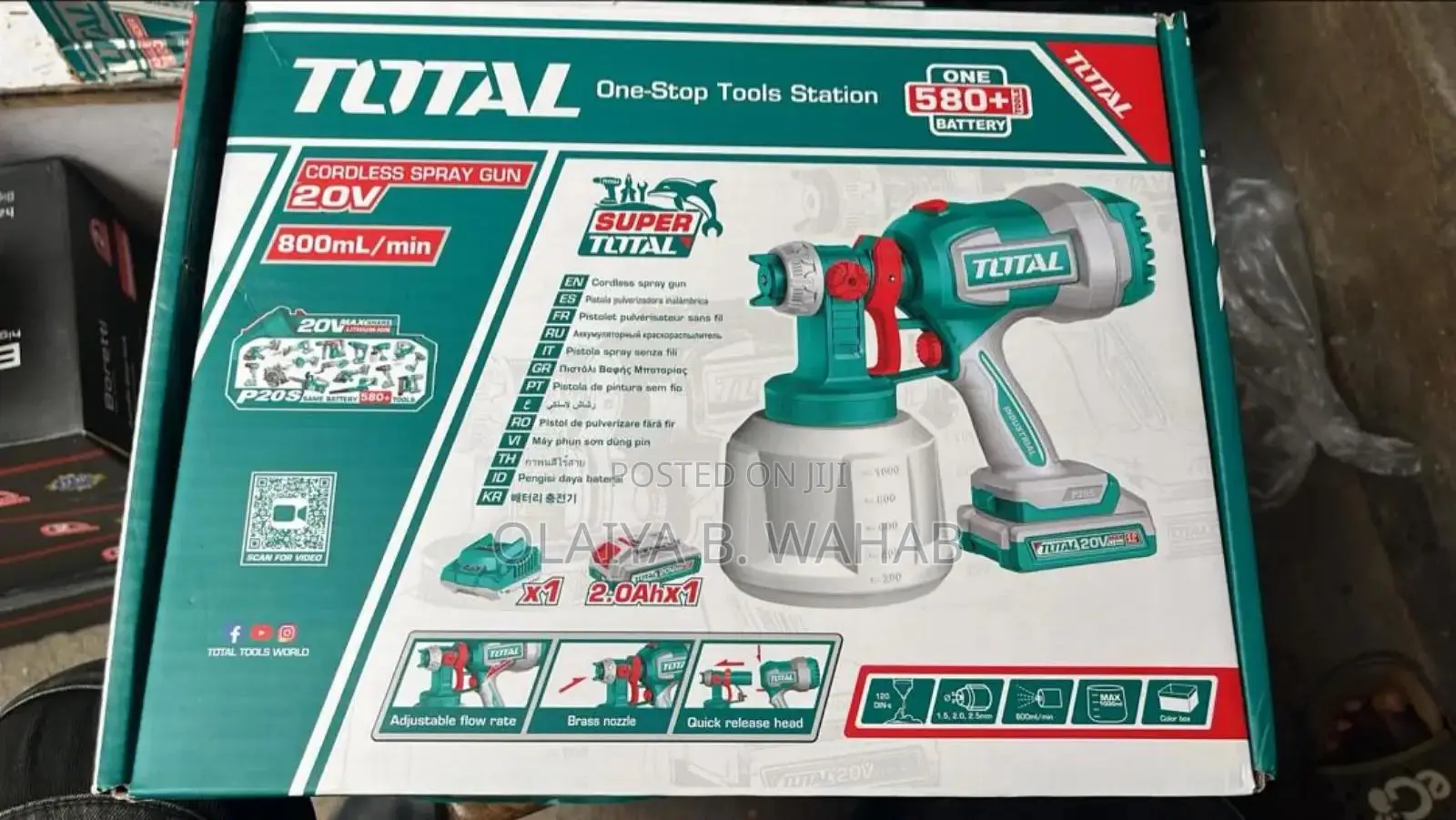 Cordless 20v Spray Gun – 800ml Paint Machine With 2 Batteries