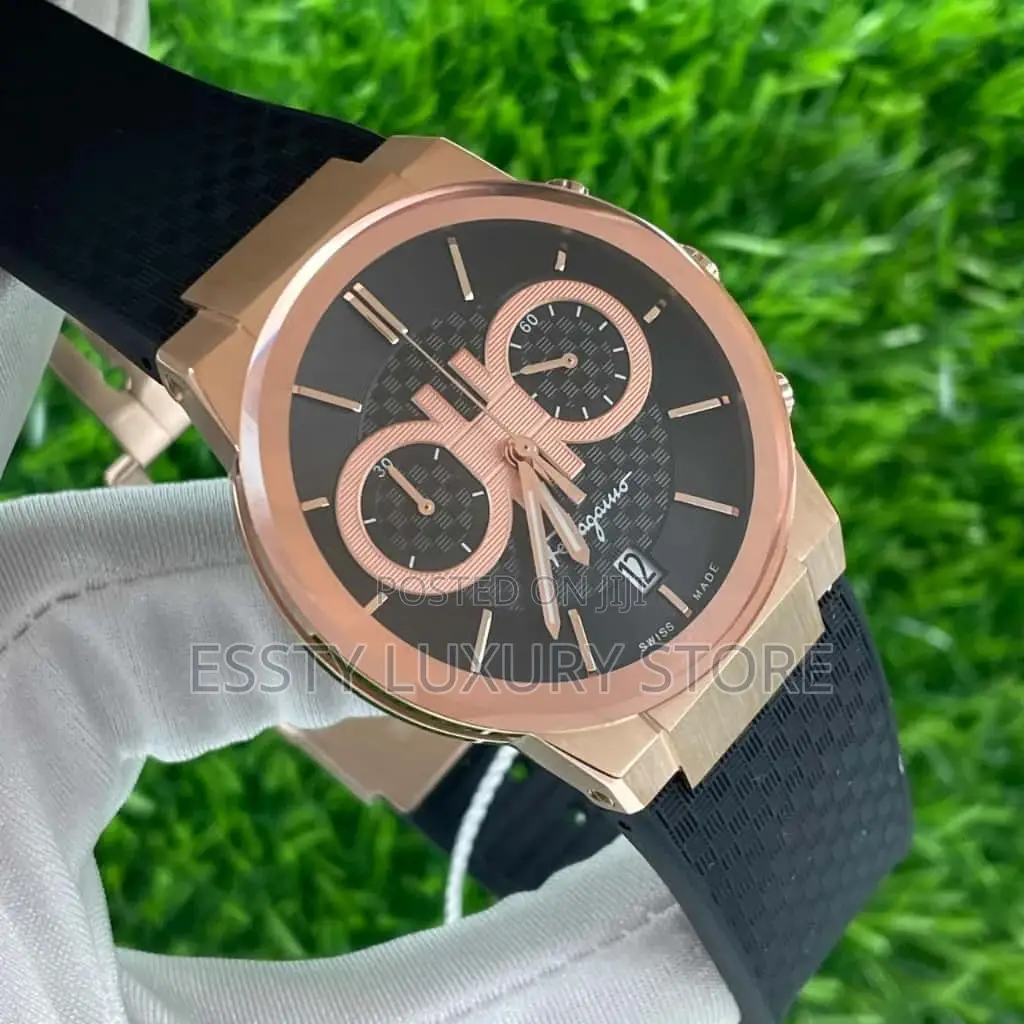 High Quality Luxury Salvation Frrragamo Rubber Wristwatch