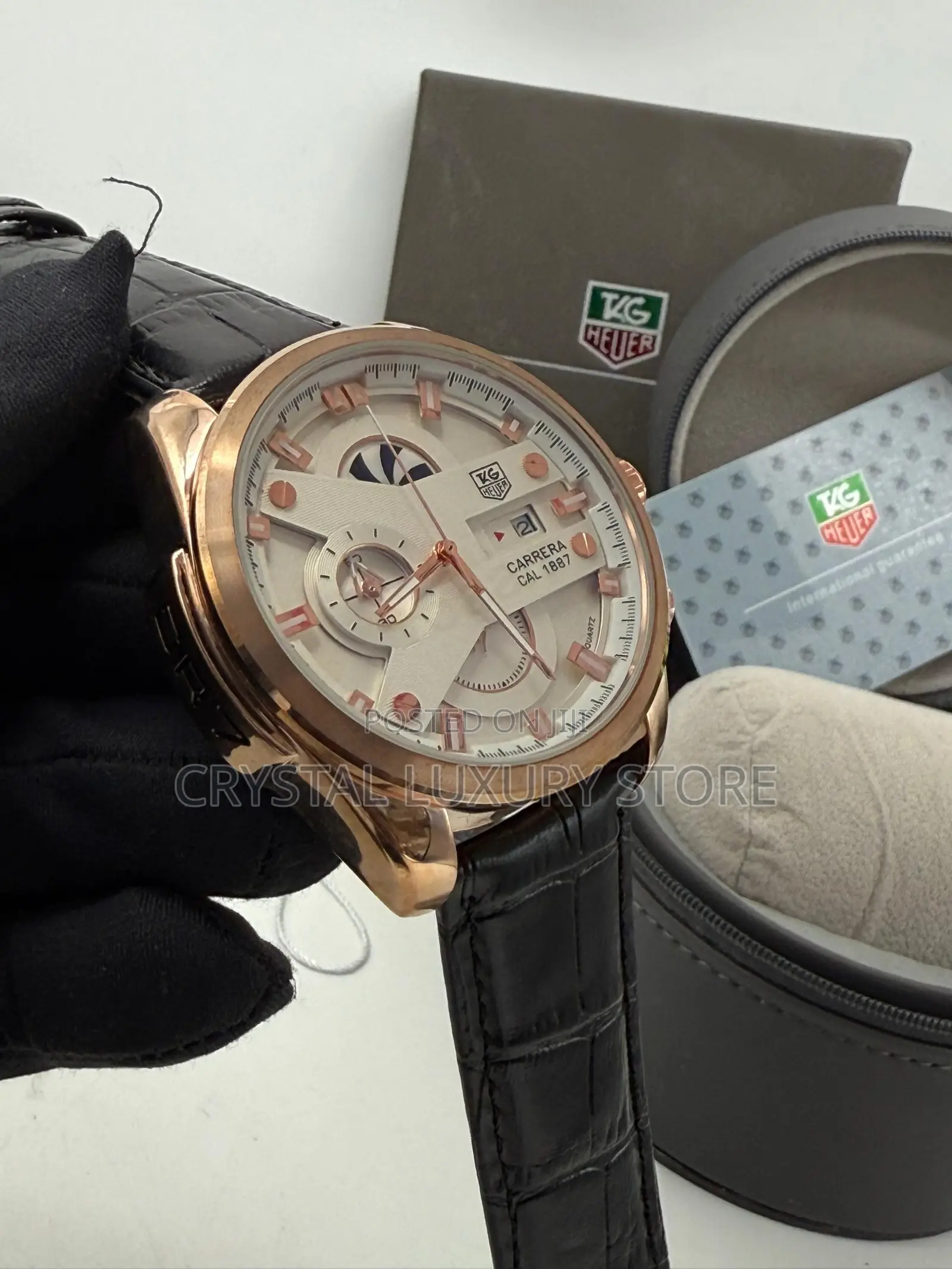 Tag Heuer Quality Men Genuine Leather Wristwatch