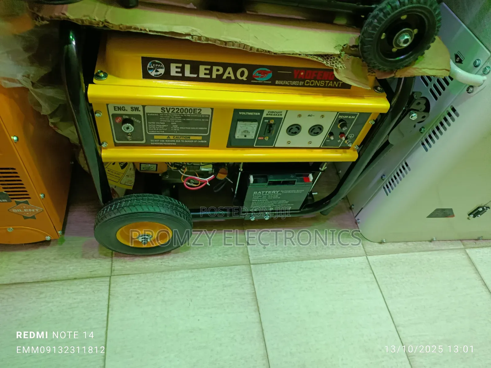 10kva Elepaq Constant Petrol Generator Model Sv22000e2 100%Copper Coil