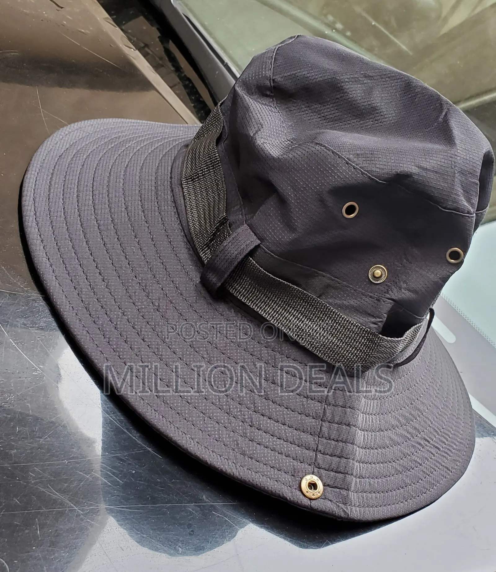 Classic Black Unique Bucket Hat With Rope