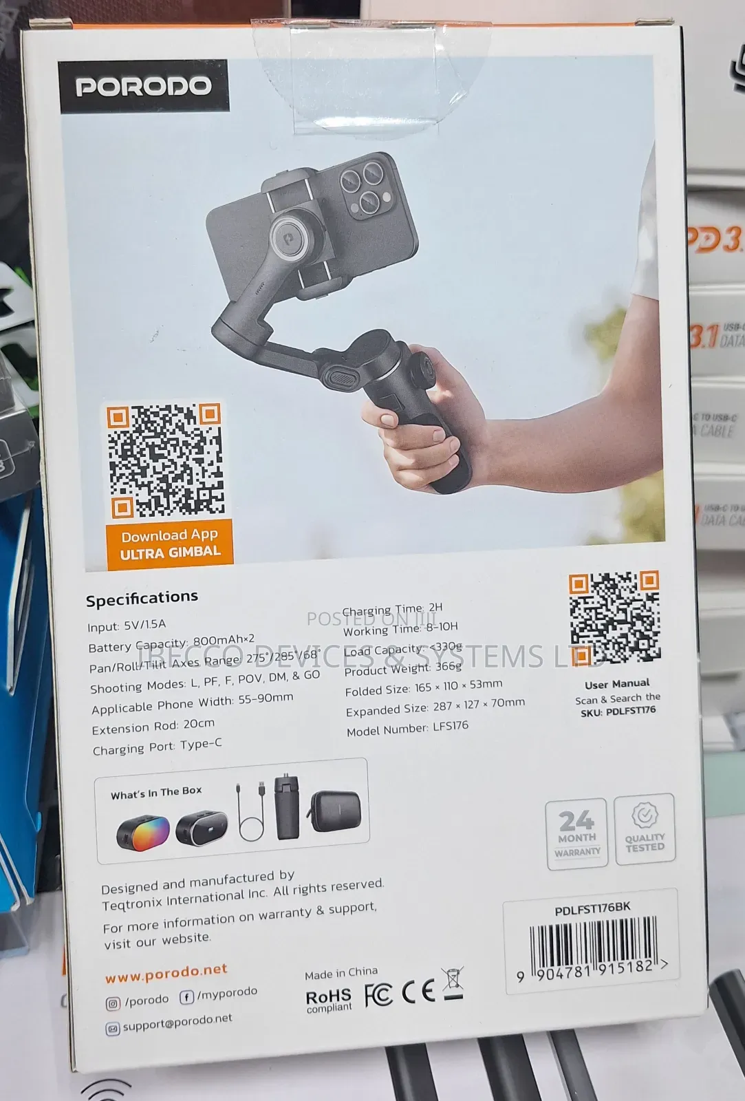 Porodo Velocam 3 Axis Starbilizer Gimbal