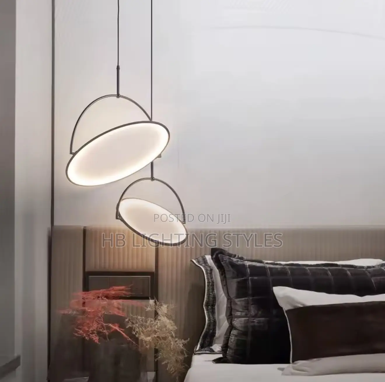 550mm Modern Led Pendant Light Minimalist Chandelier for Bedside