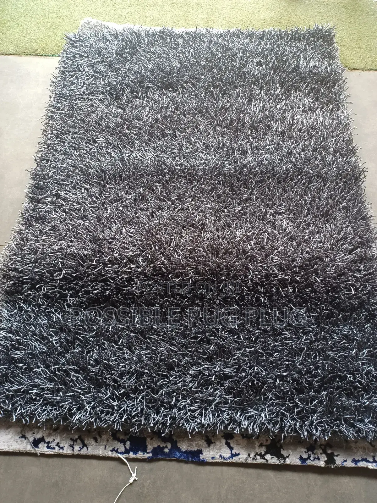 Gray Indian Shaggy Center Rug