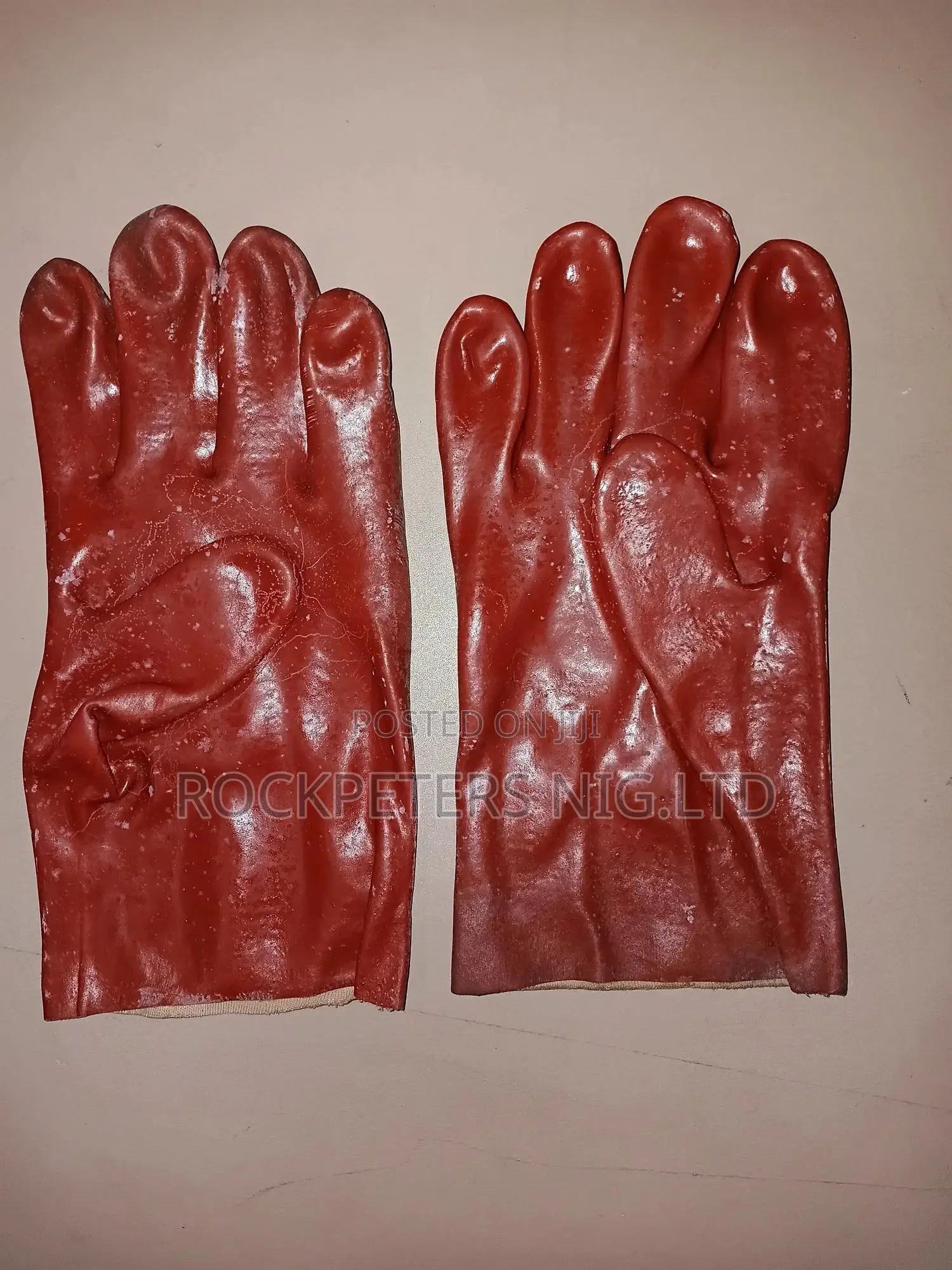 Model Rd10 Red Rubber Hand Gloves