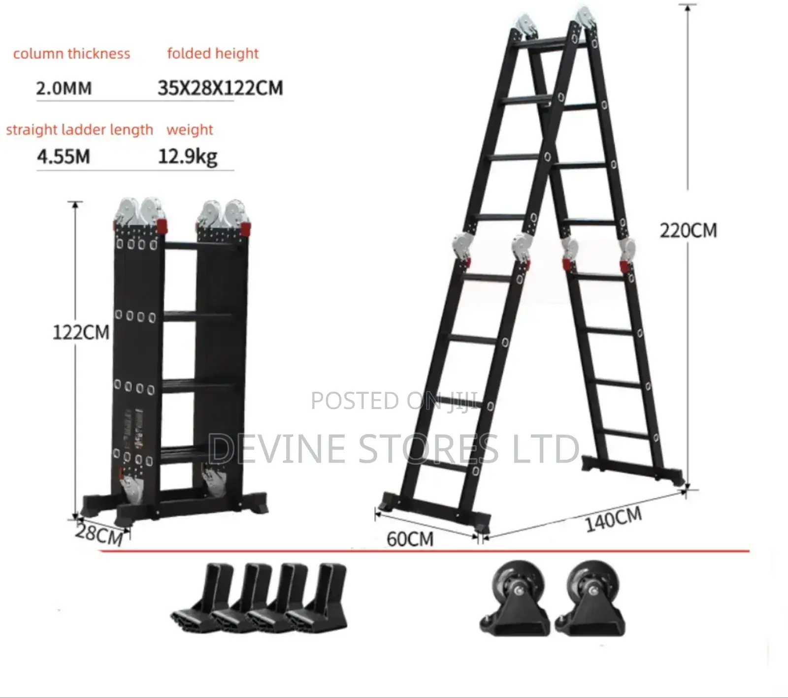 4×4 Aluminun Foldable Turkey Ladder (Heavy Duty)