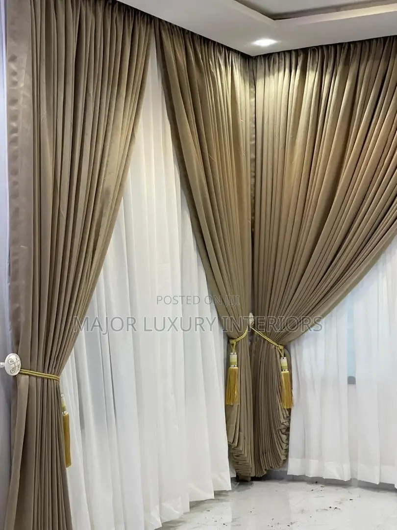 💯Turkish Curtain With Pleated Design Complete Set