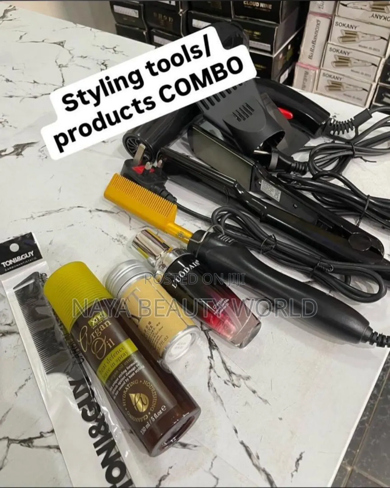 Styling Tools and Hair Products Combo