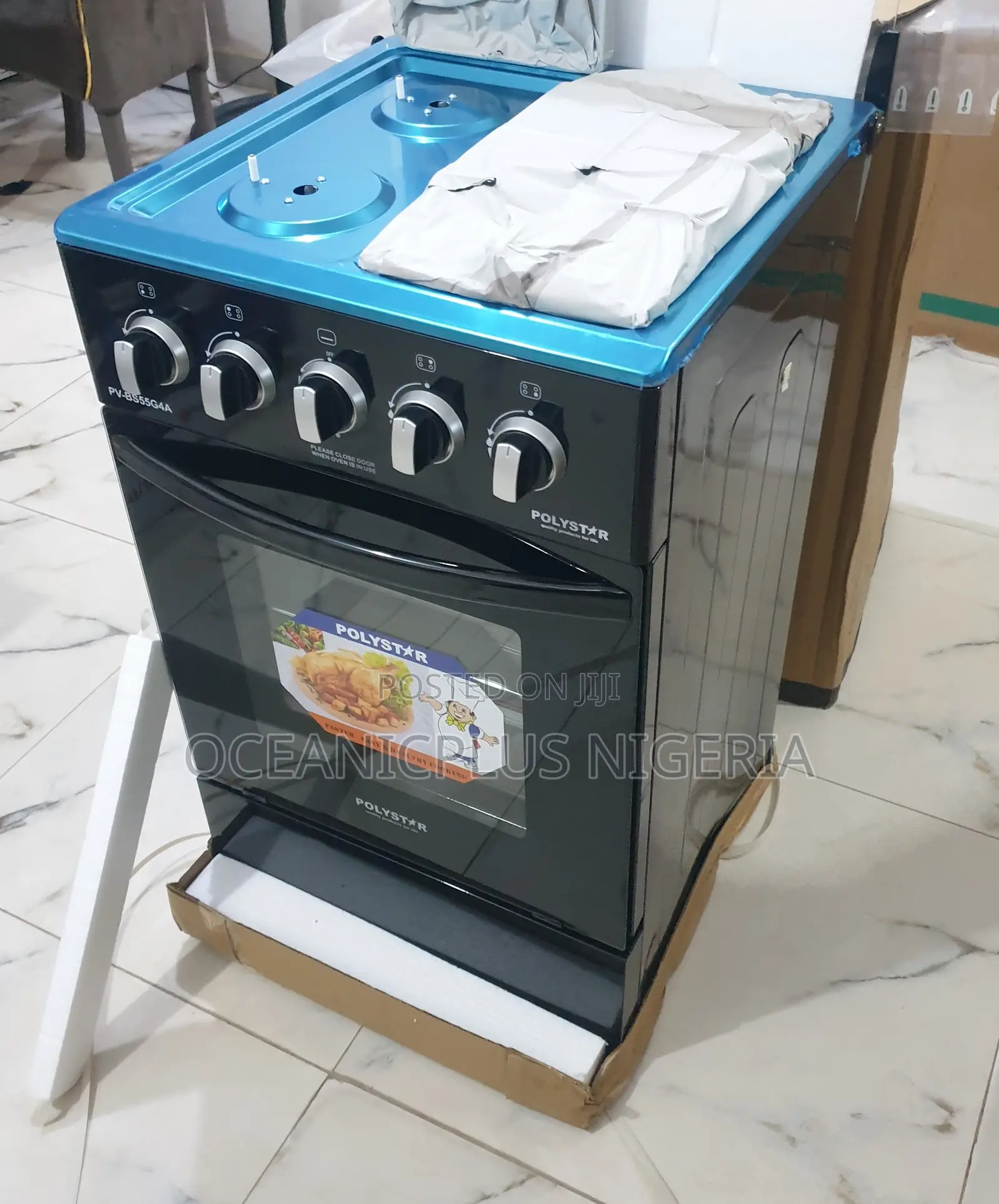 Home Chef Polystar 4 Burner Gas Cooker Burners Oven | Pv-Bs55g4a