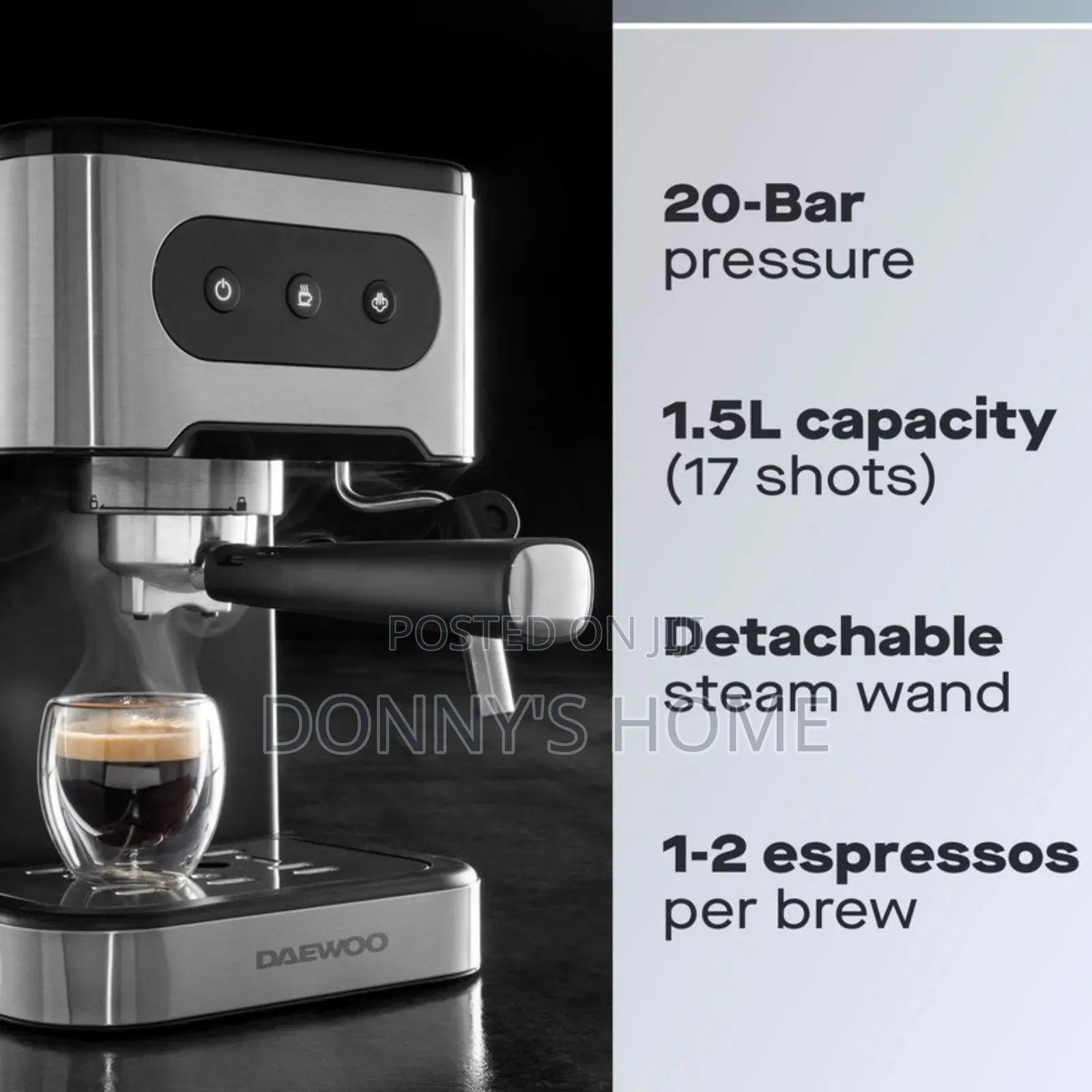 Daewoo Flava Collection Espresso Maker With Milk Frother