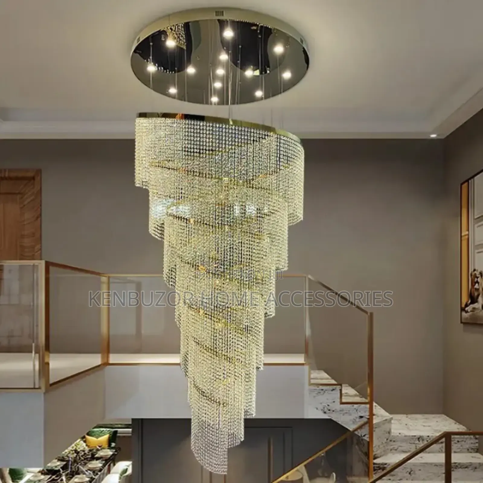 600mm Stainless Steel Duplex Staircase Chandelier