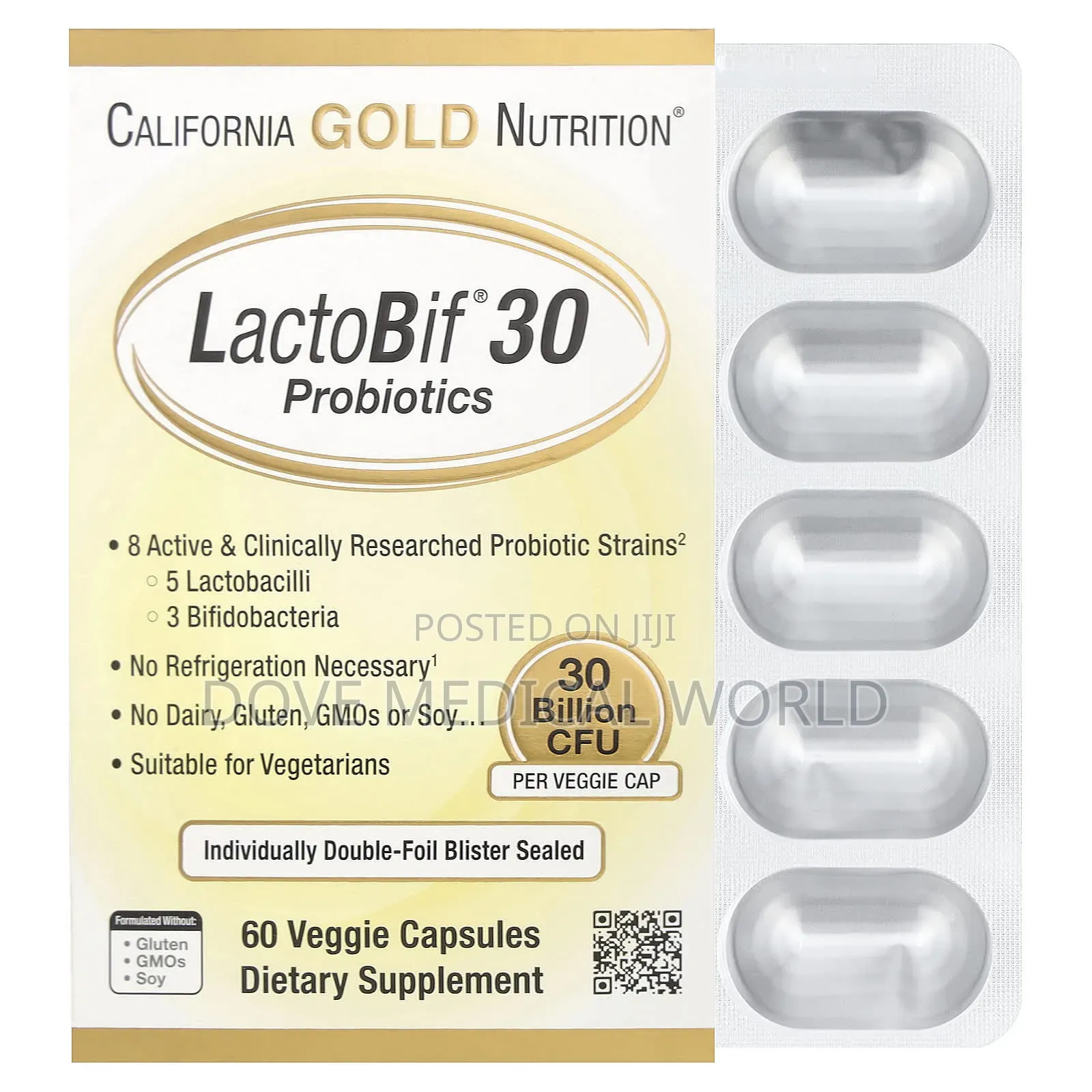 Lactobif 30 Probiotics, 30 Billion Cfu, 60 Veggie Capsules