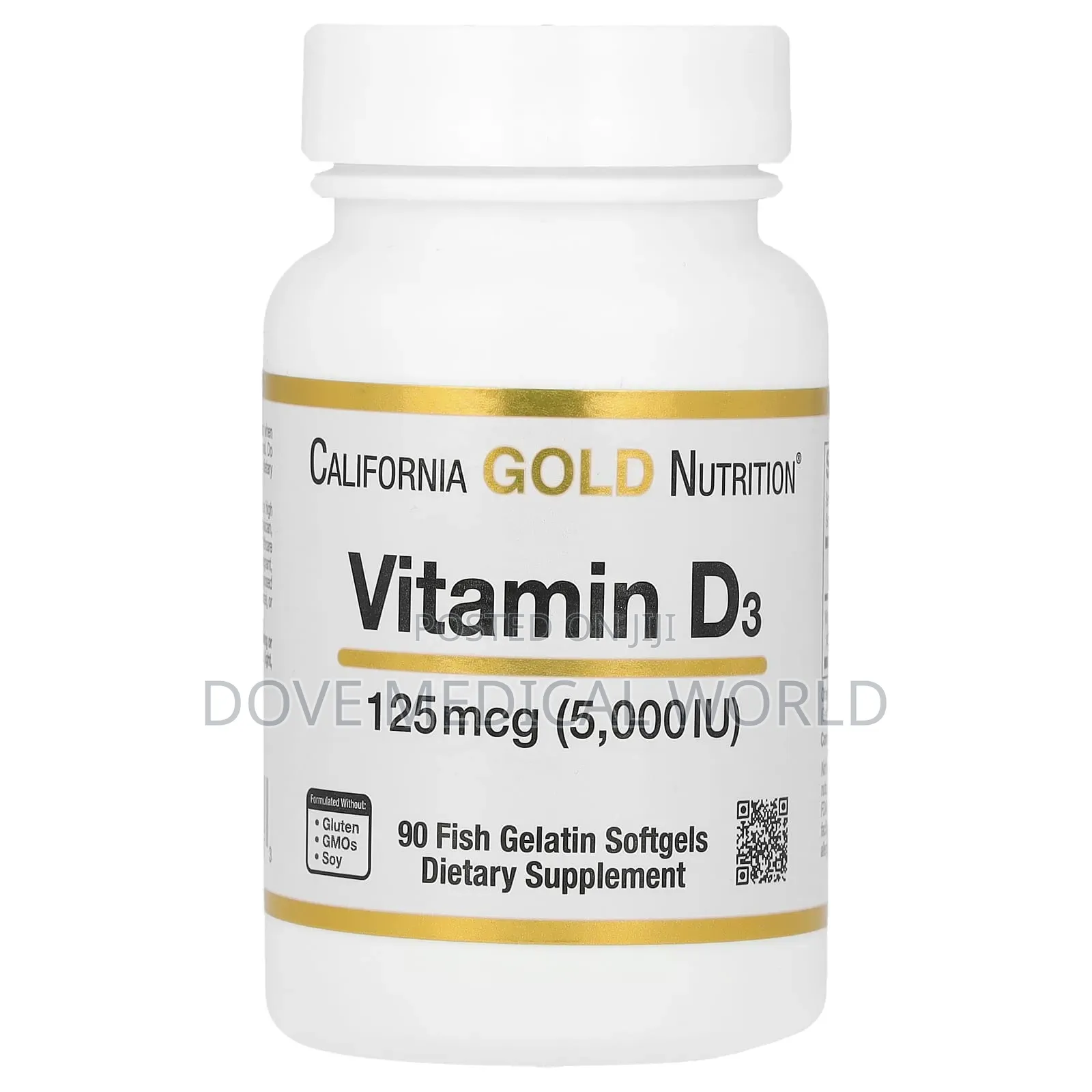 Vitamin D3, 125 MCG (5,000 Iu), 90 Fish Gelatin Softgels