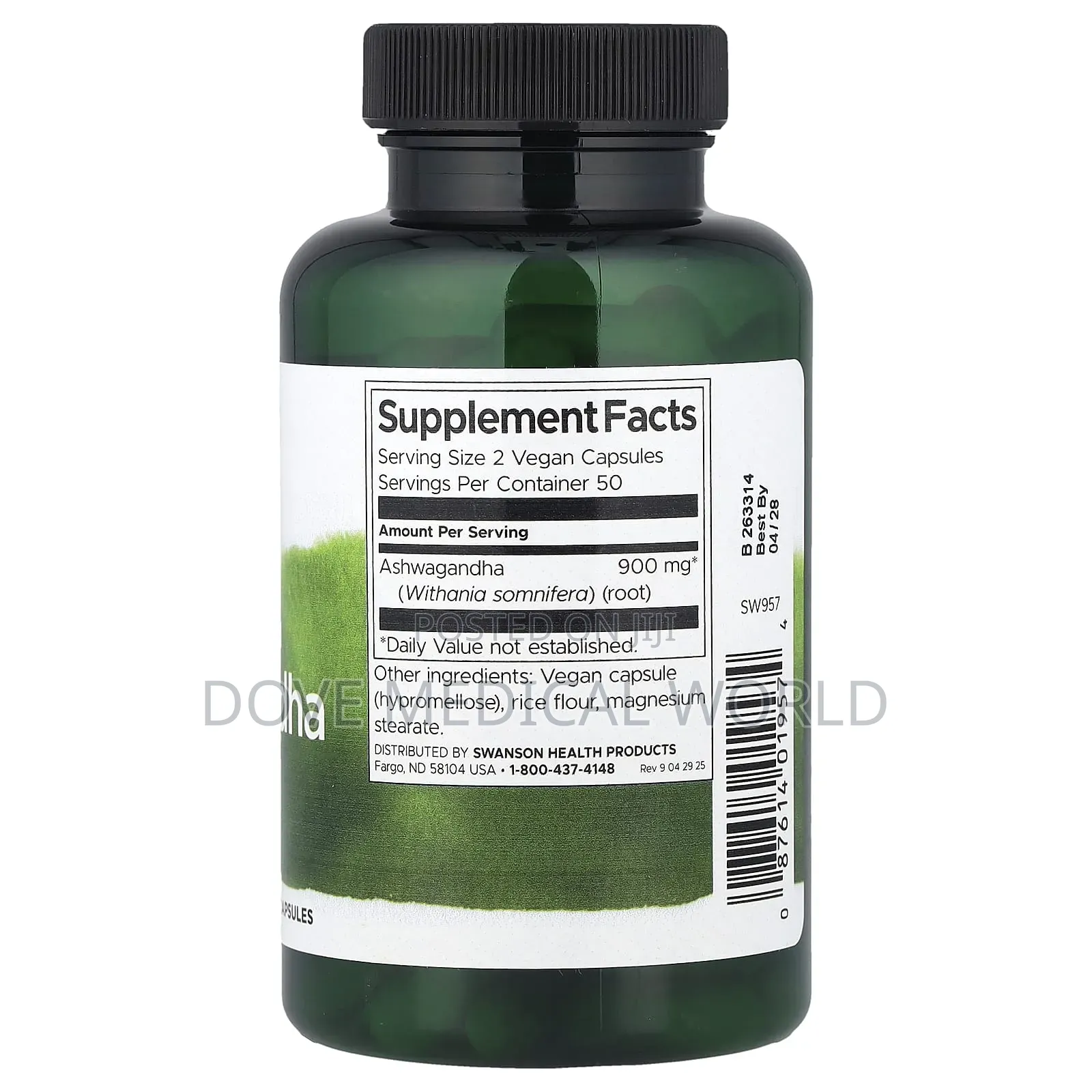 Ashwagandha, 100 Vegan Capsules (450 Mg Per Capsule)