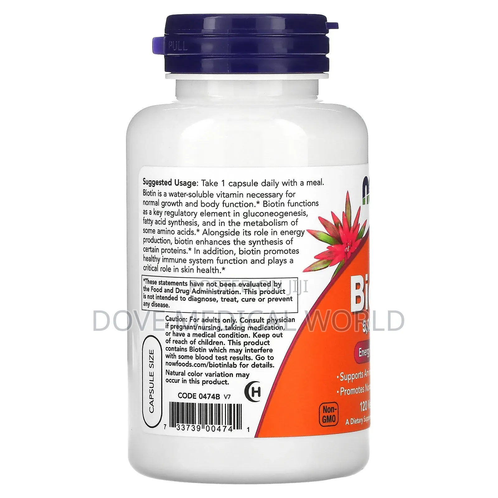 Biotin, 5,000 McG, 120 Veg Capsules