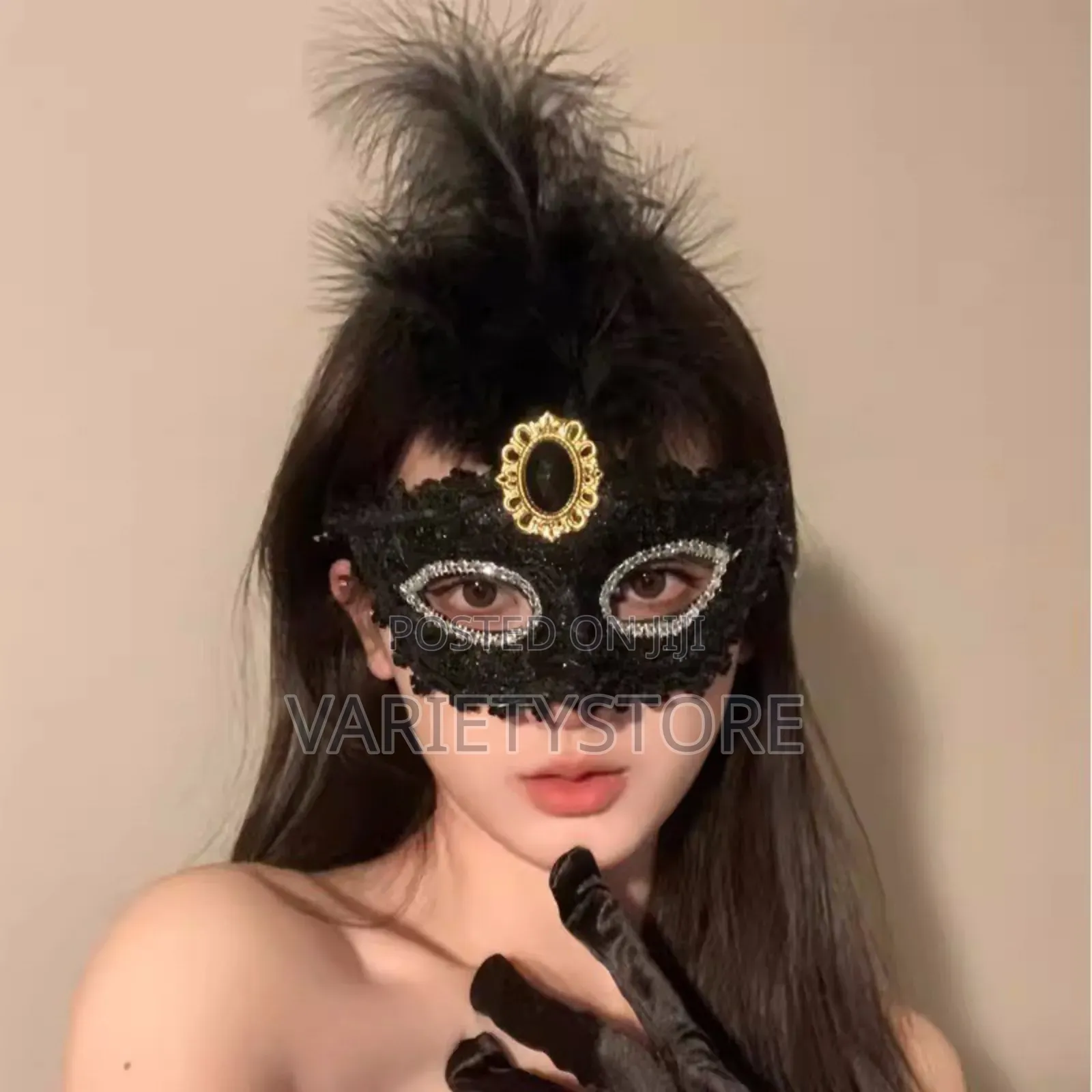 Peacock Feathers Half Face Halloween Party Mask