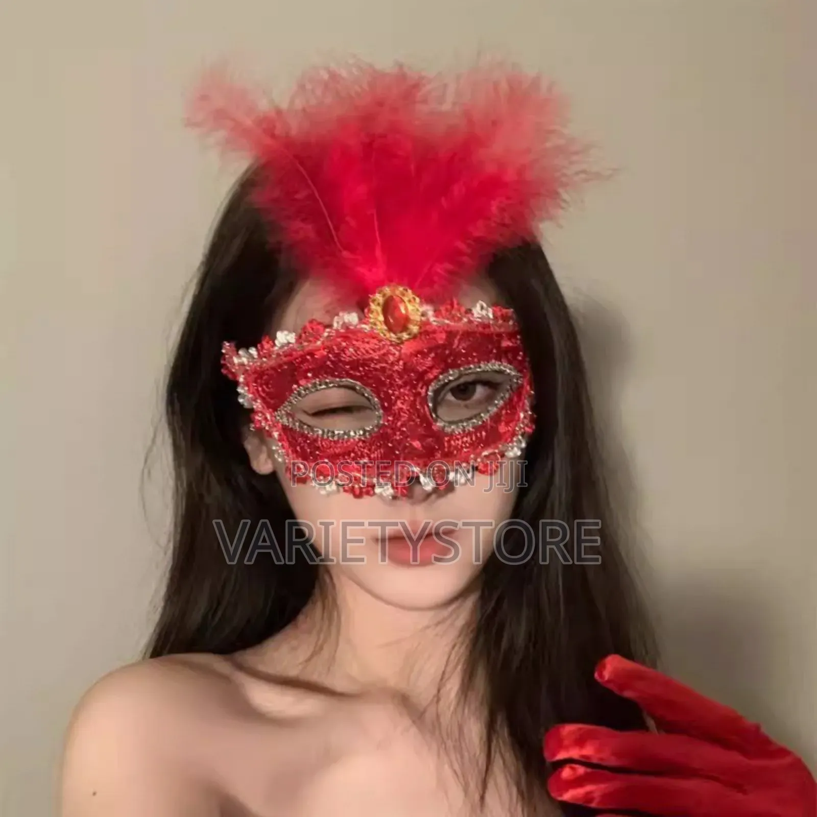 Peacock Feathers Half Face Halloween Party Mask