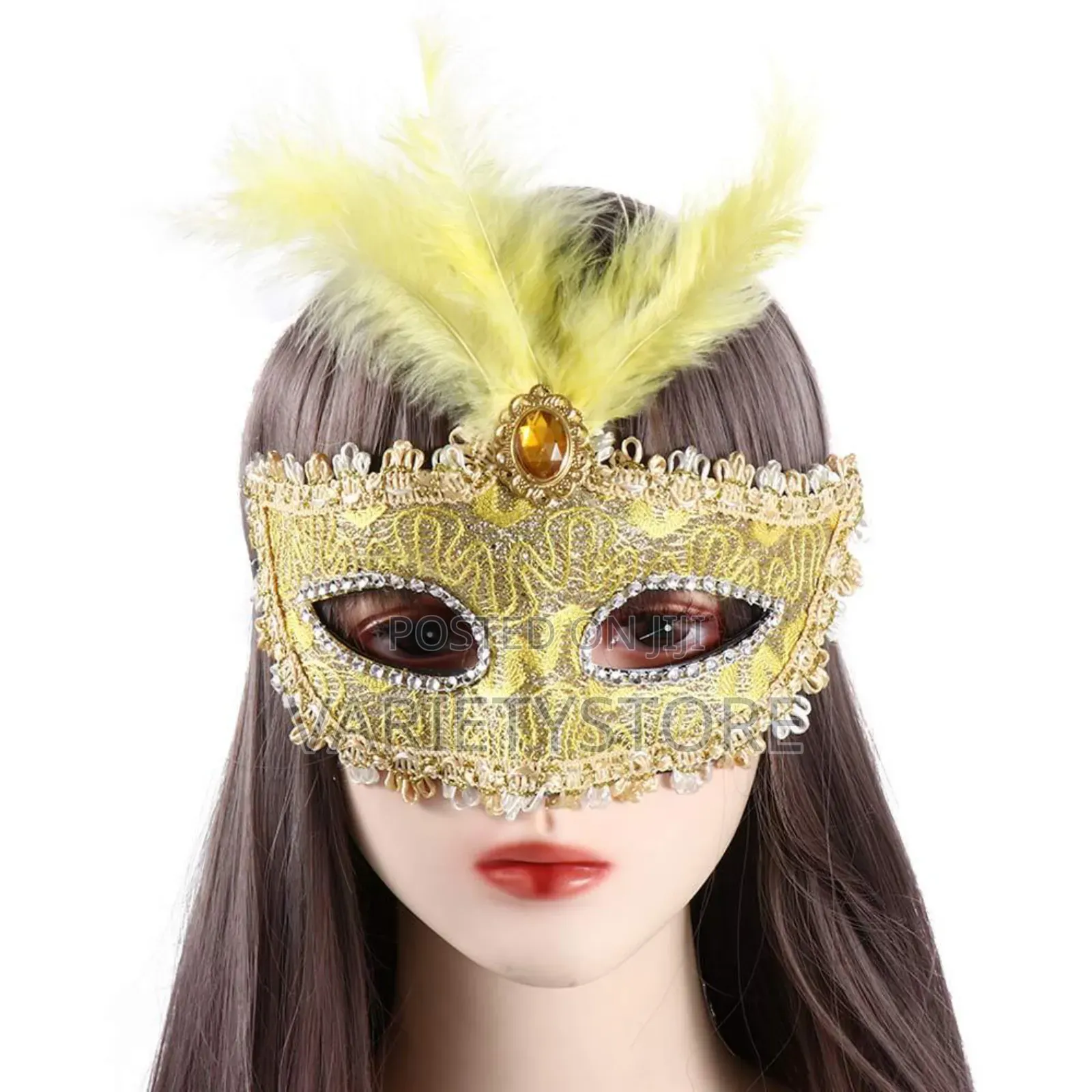 Peacock Feathers Half Face Halloween Party Mask