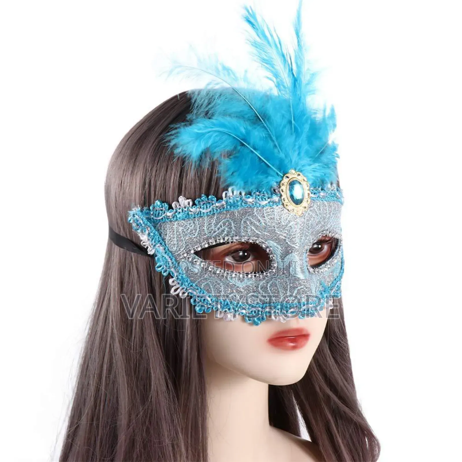 Peacock Feathers Half Face Halloween Party Mask