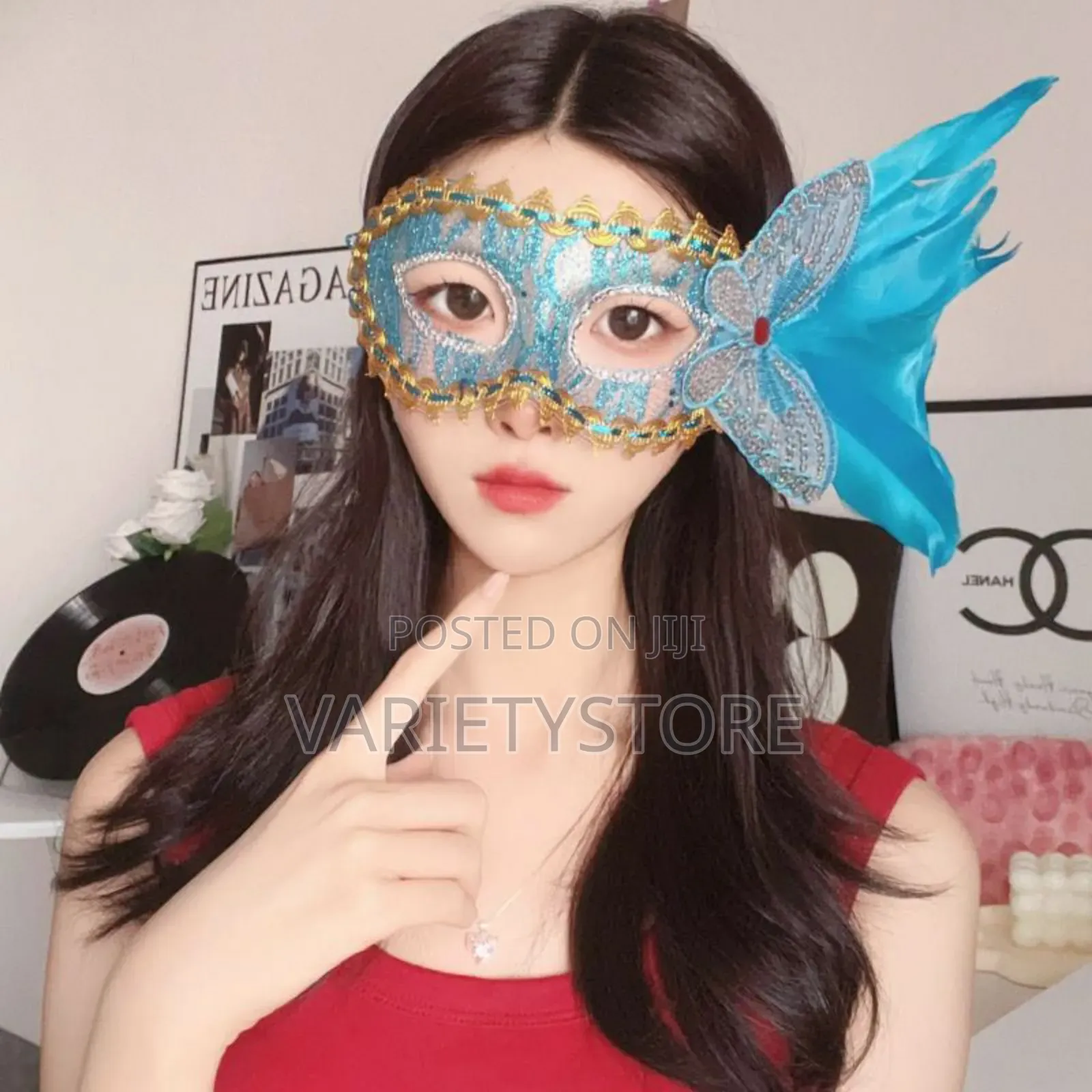 Feather Butterfly Women Masquerade Mask
