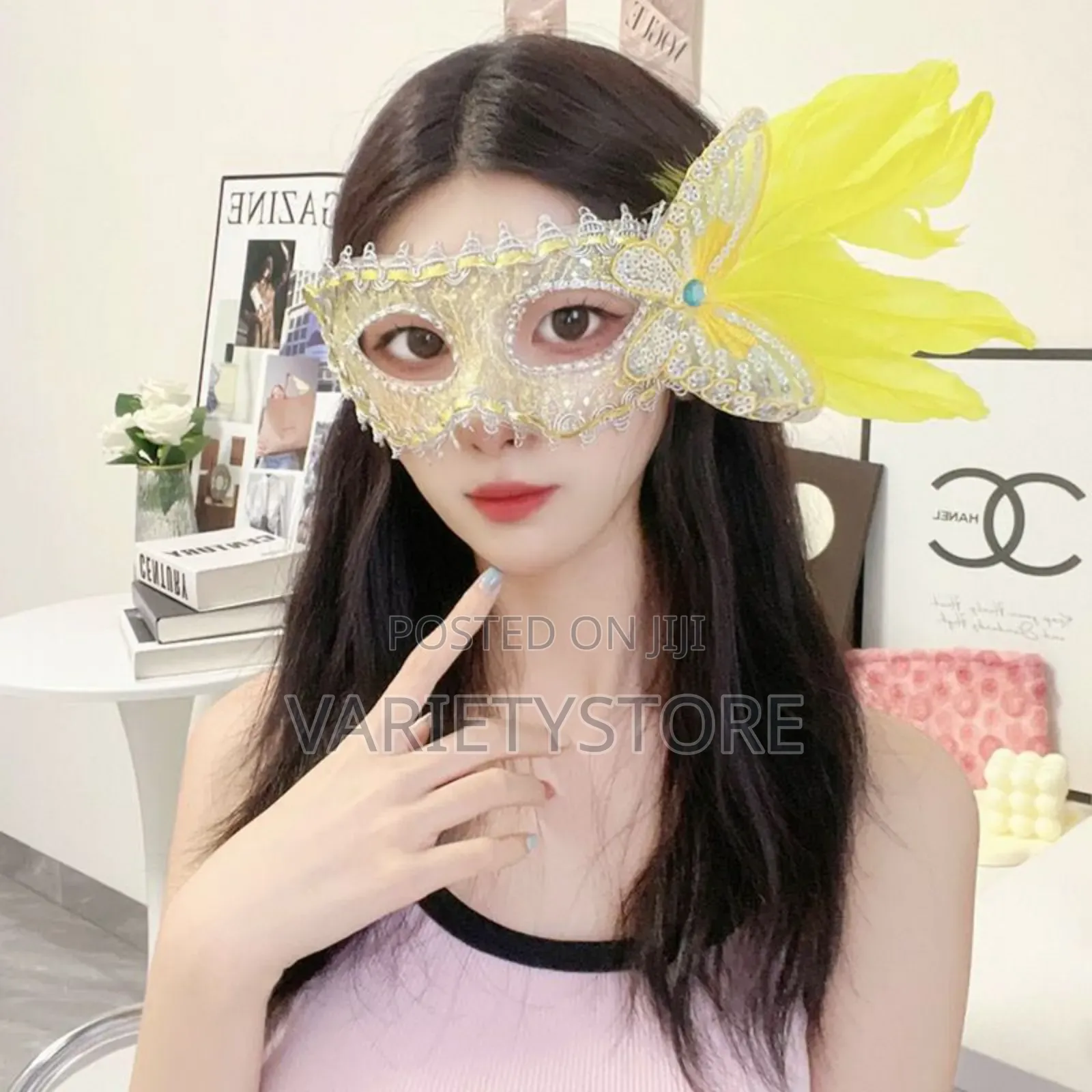 Feather Butterfly Women Masquerade Mask