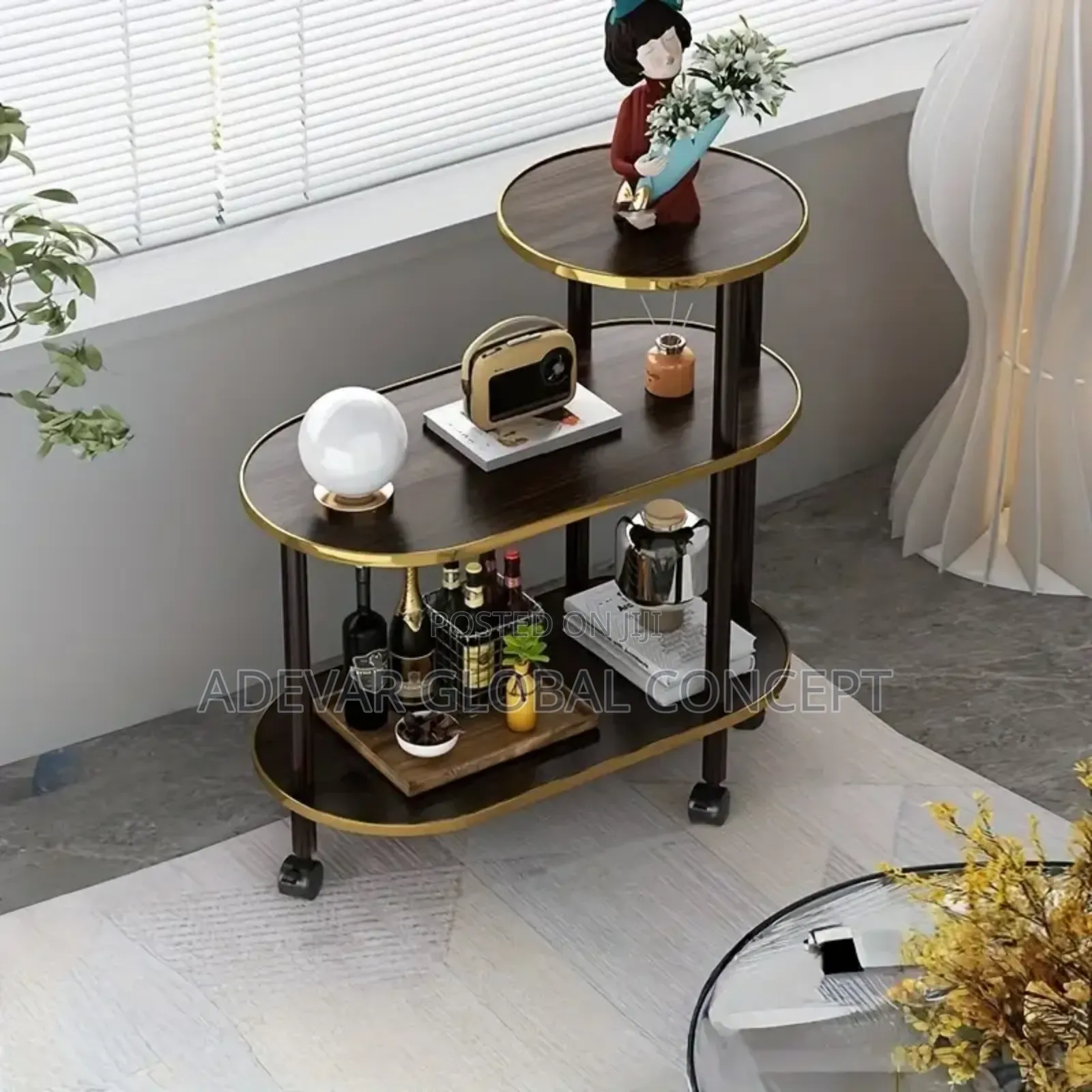 3-Tier Corner Side Table Sofa Coffee Table for Living Room Etc
