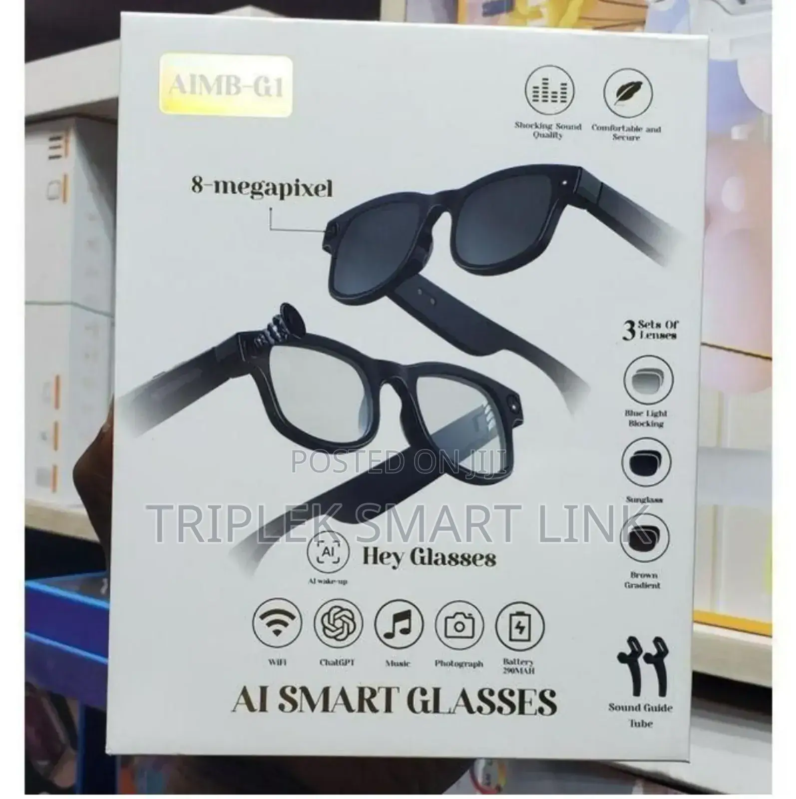 Ai G1 Smart Eyeglass Wifi Music Photography + 3 Extra Lens. Wholesale