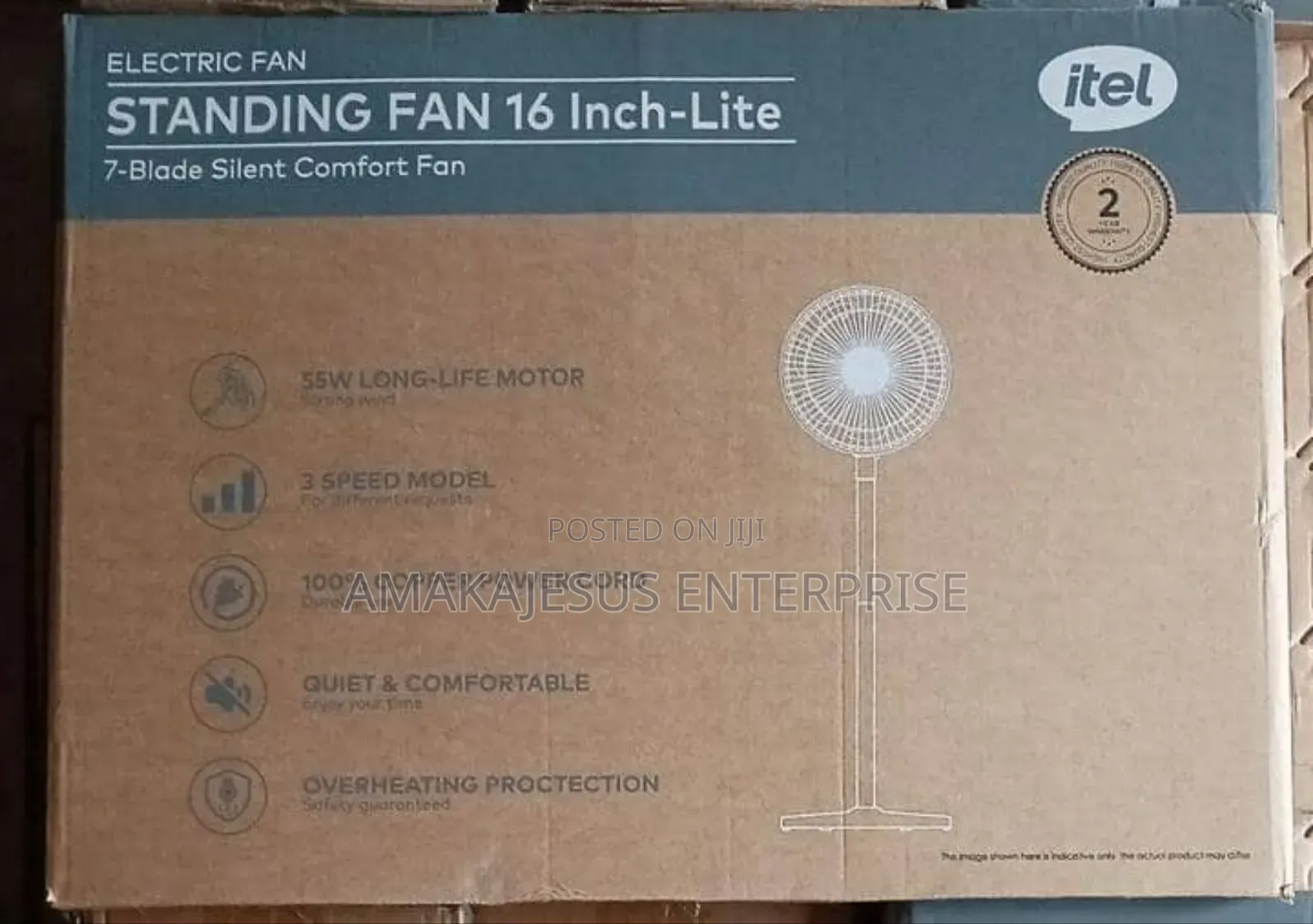 Itel 16 Inches 7 Blades Strong Wind Standing Electric Fan