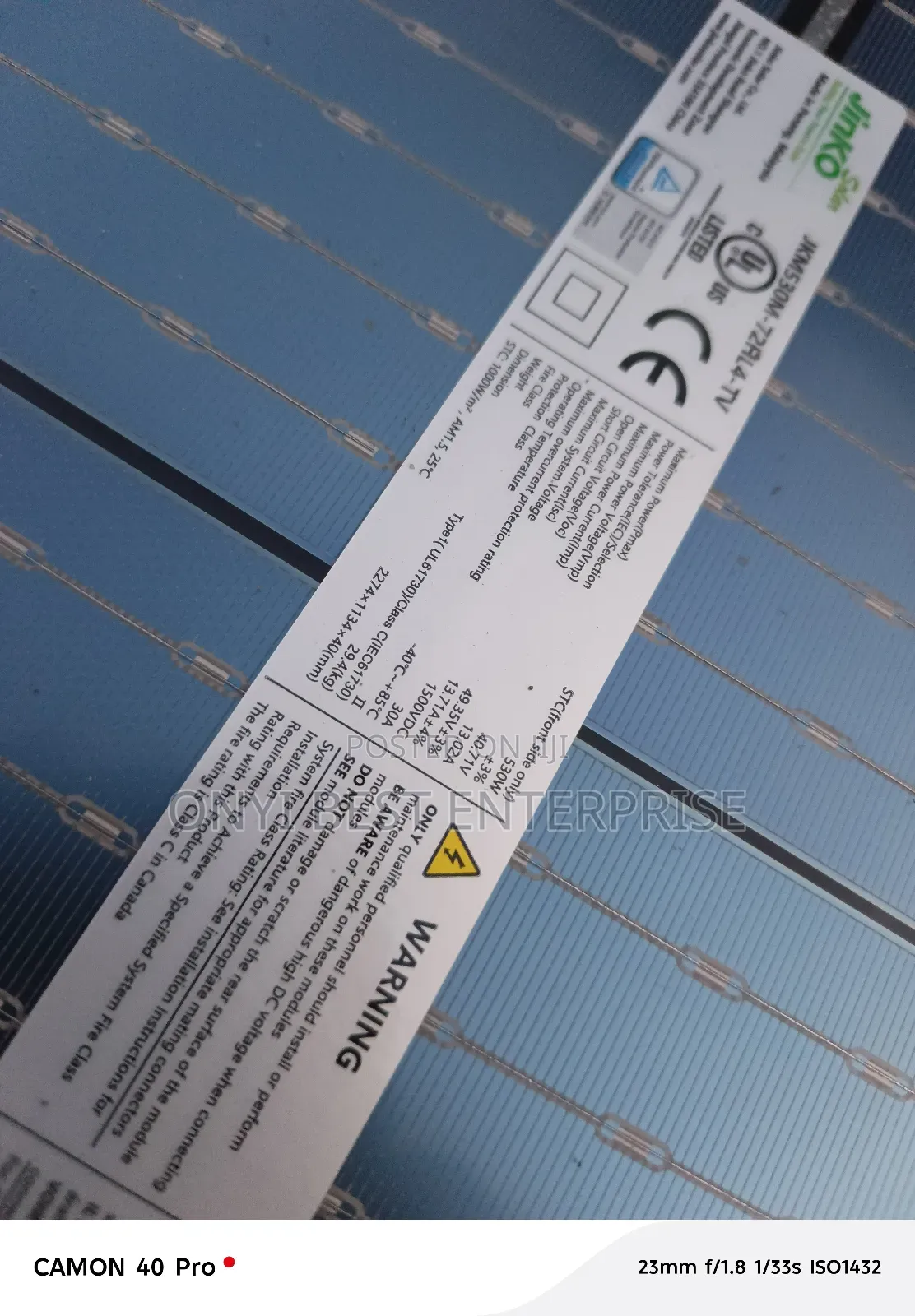 Jinko Bifacial Solar Panels 53w Available