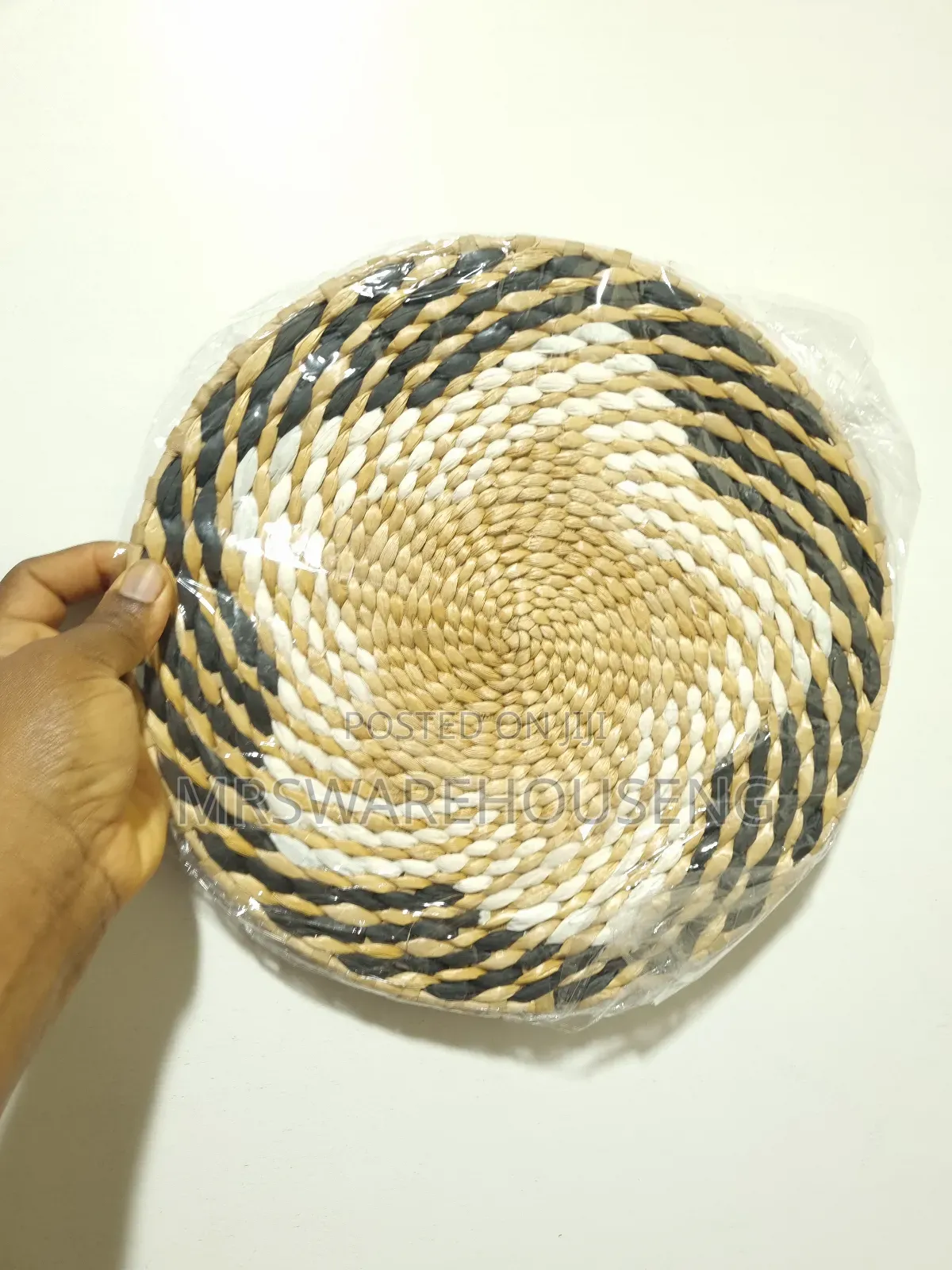 Set of 3 Decorative Bulrush Woven Basket Wall Decor 30cm×11.8inch