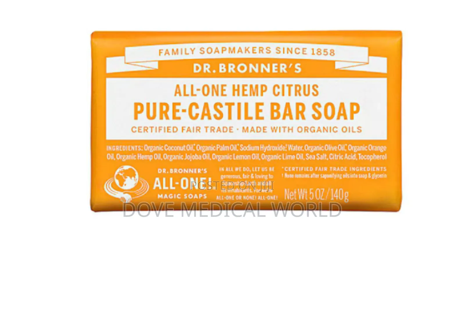 Dr. Bronner’S All-One Pure-Castile Bar Soap Hemp Citrus