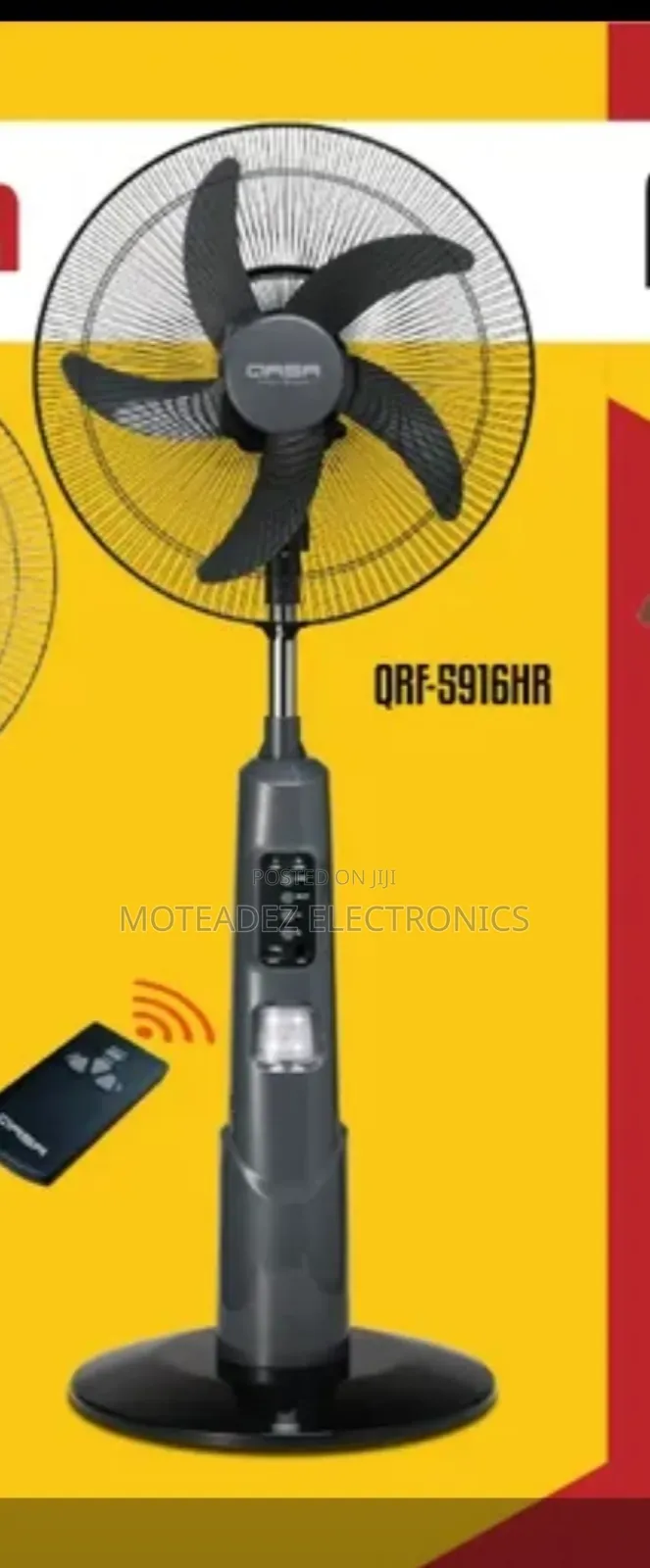 Qasa 18inches Strong Rechargeable Standing Fan With Remote Control