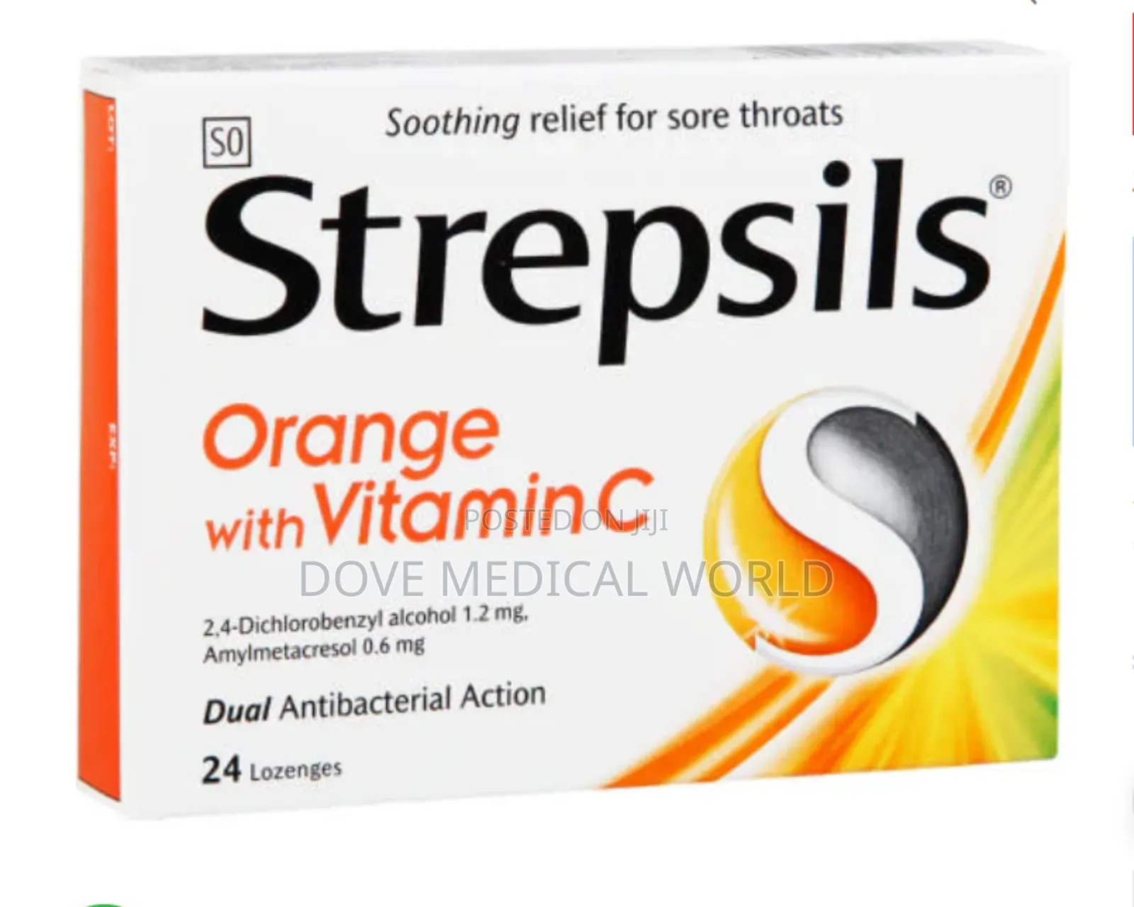 Strepsils Orange With Vitamin C Soothing Relief for Sore Throats