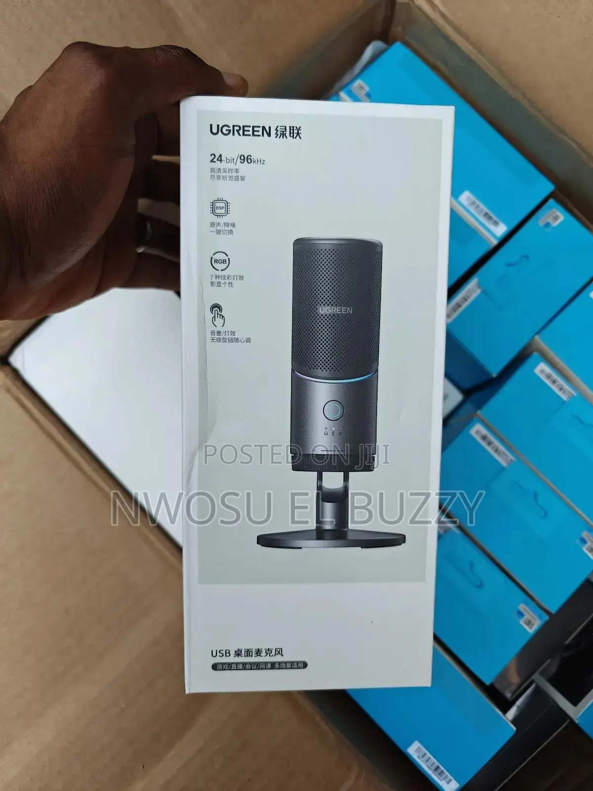 Ugreen Microphone Usb Mic With RGB Lights, Mute Button,