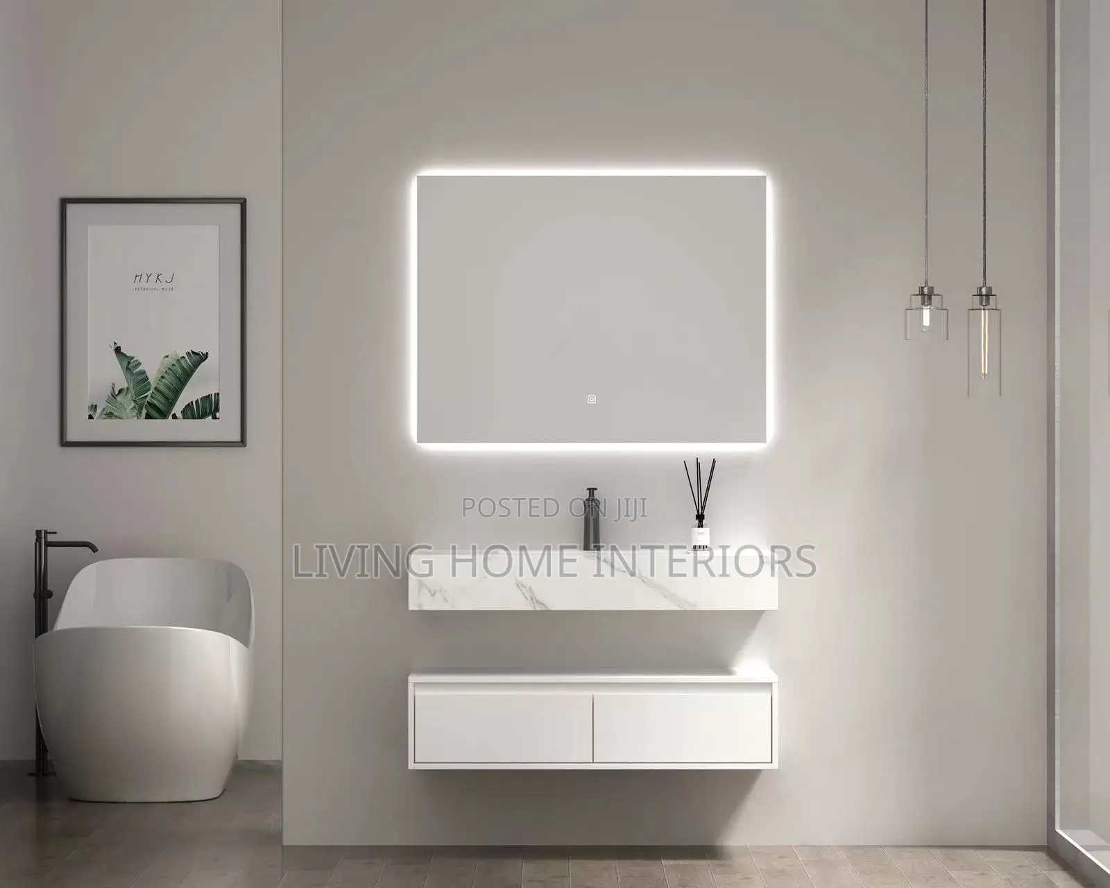Luxury Cabinet Wash Hand Basin With Mirror 001