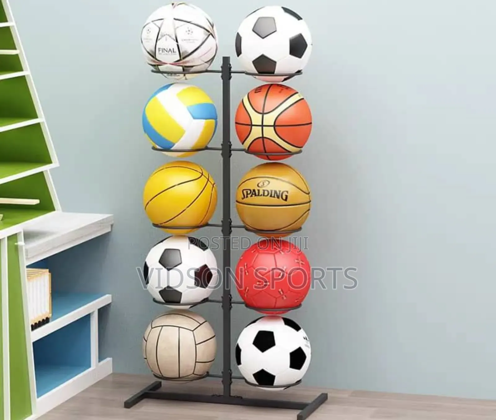 5 Tiers Standing Sport Ball Rack