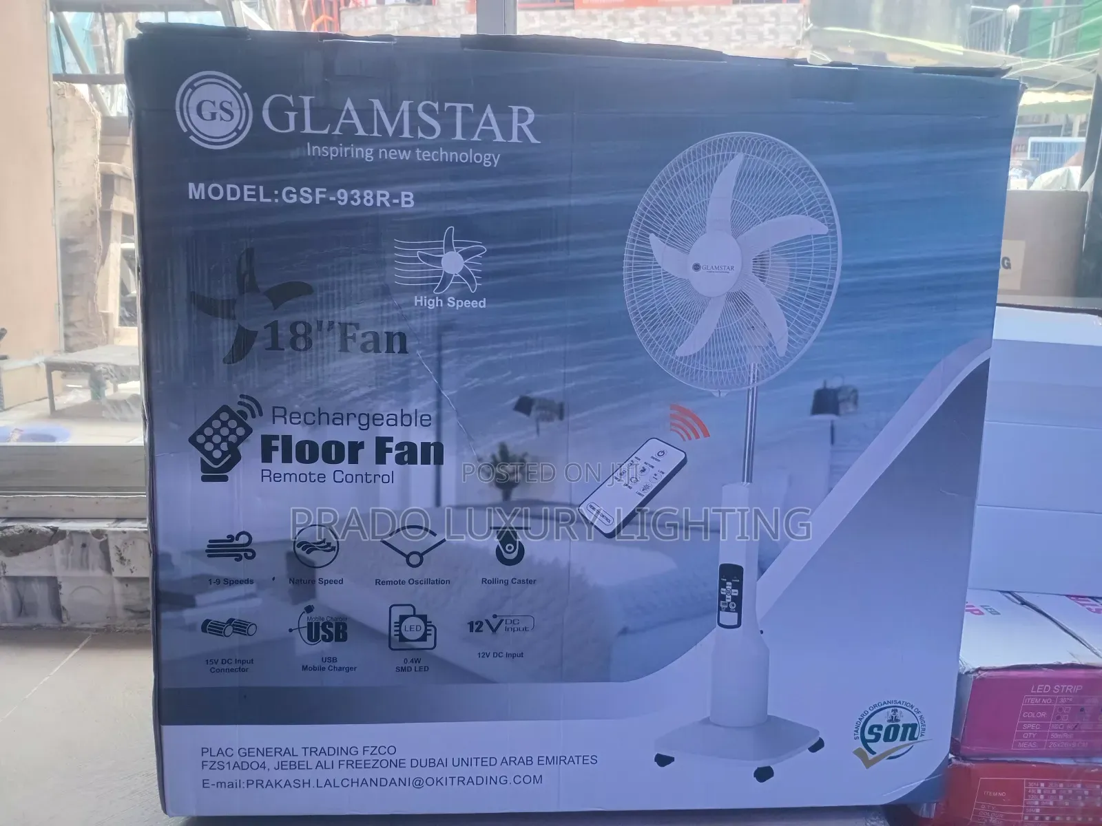 Glamstar Rechargeable Fan