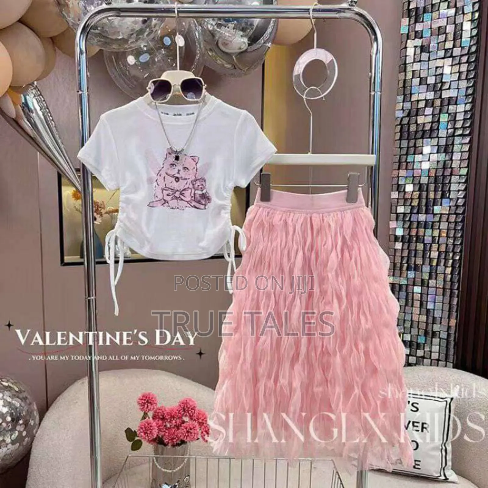 Girls Beautiful Tulle Skirt And Top Clothing Set