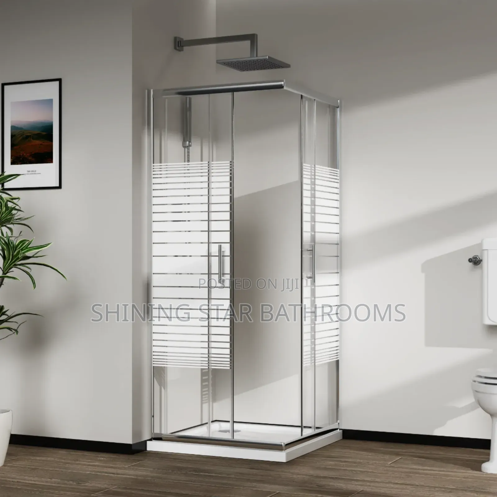 120cm X 90cm Patterned Line Shower Cubicle