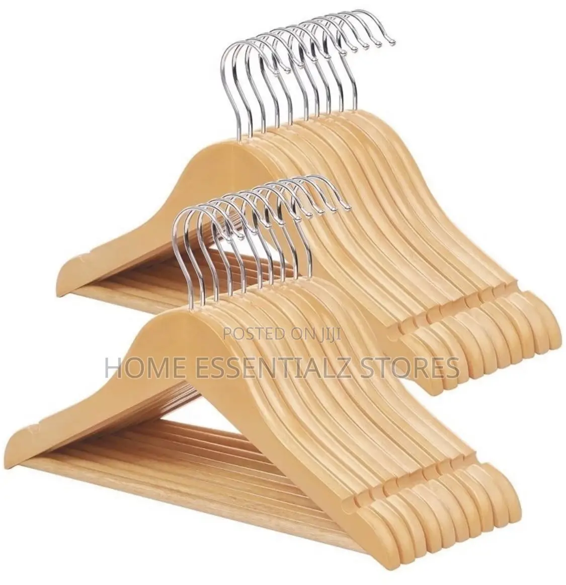 Water Resistant Polished Wood Clothes Hanger - 10 Pieces