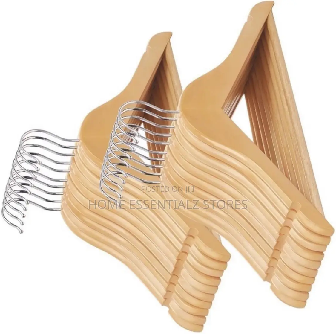 Water Resistant Polished Wood Clothes Hanger - 10 Pieces