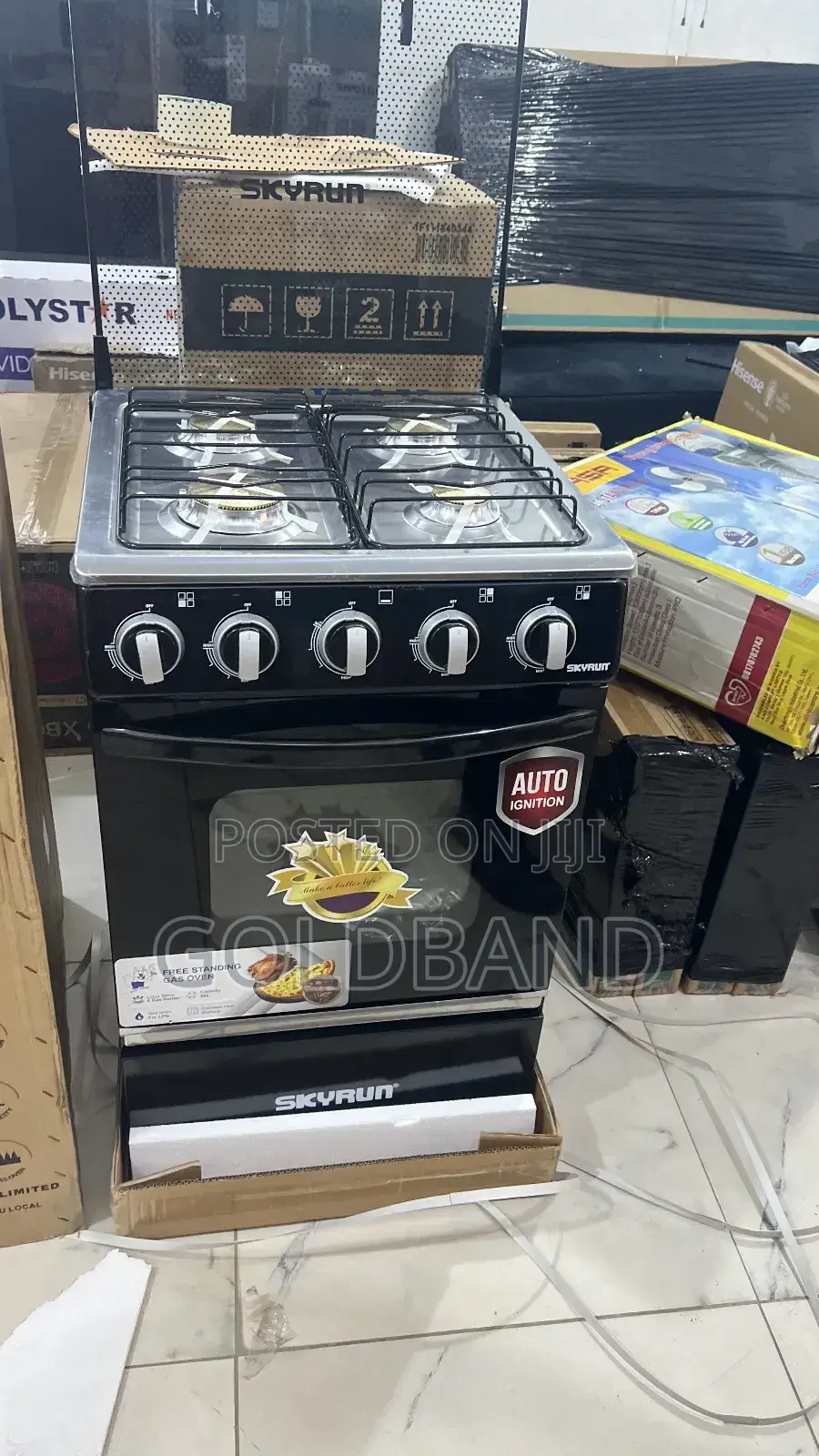 Skyrun 4 Burner Gas Cooker With Auto Ignition