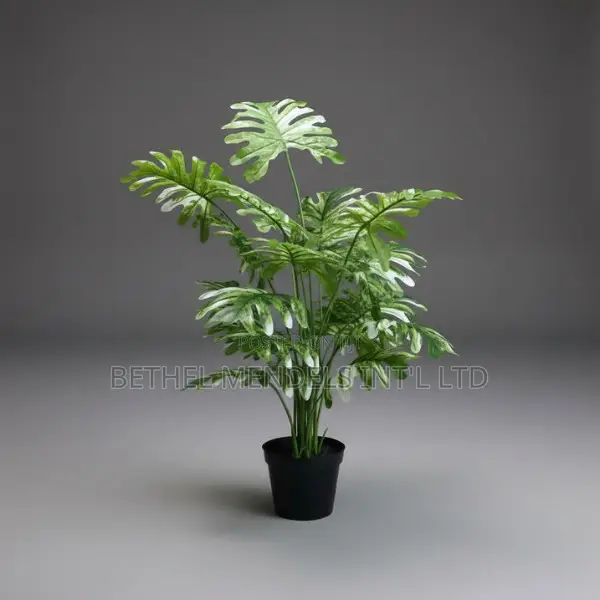 Artificial Philodendron Selloum 72cm – White Green Faux Plant