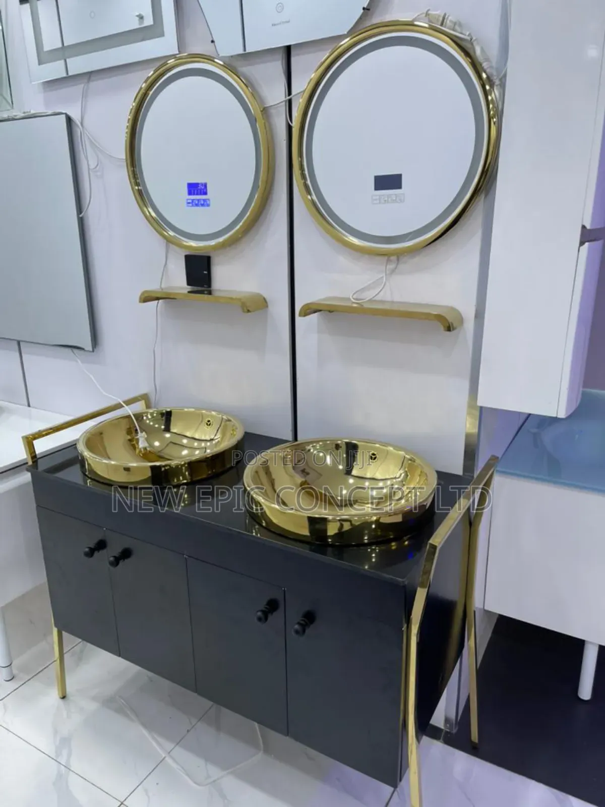 Executive Double Cabinet With Bluetooth Speaker Mirror
