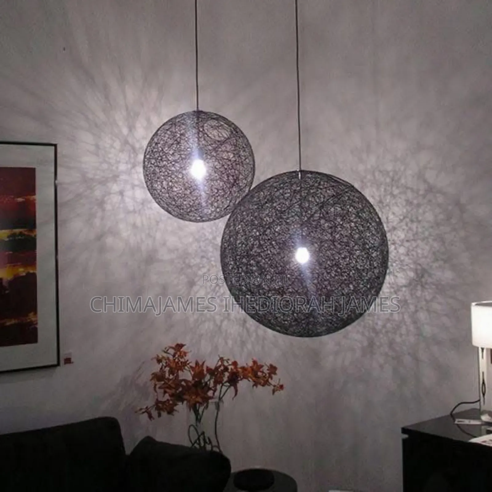 Modern Medium Cream Lattice Wicker Vine Ball Ceiling Chandelier