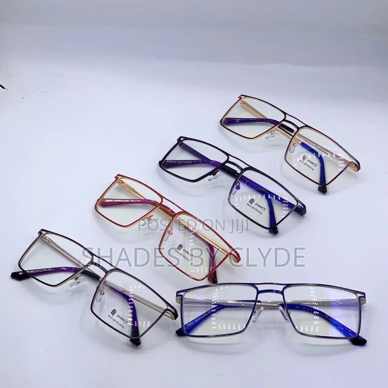 New! Uv400-Blue Light Blocking Glasses Gold, Black, Red Blue Frames