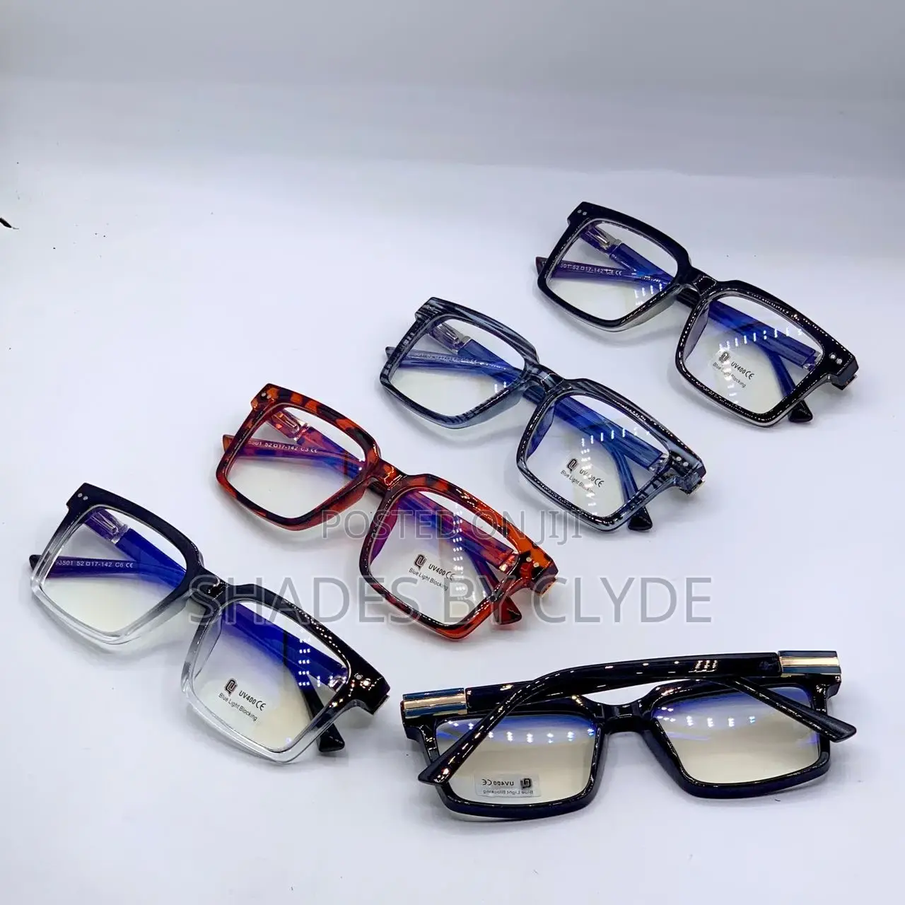 New! Uv400-Blue Light Blocking Glasses Gold, Black, Red Blue Frames