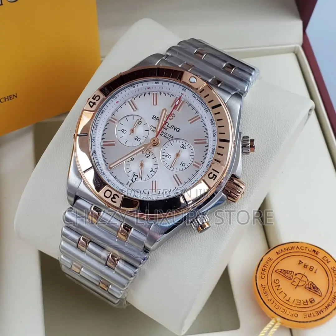 Breitling Quality Luxury Men Chain Strap Wristwatch