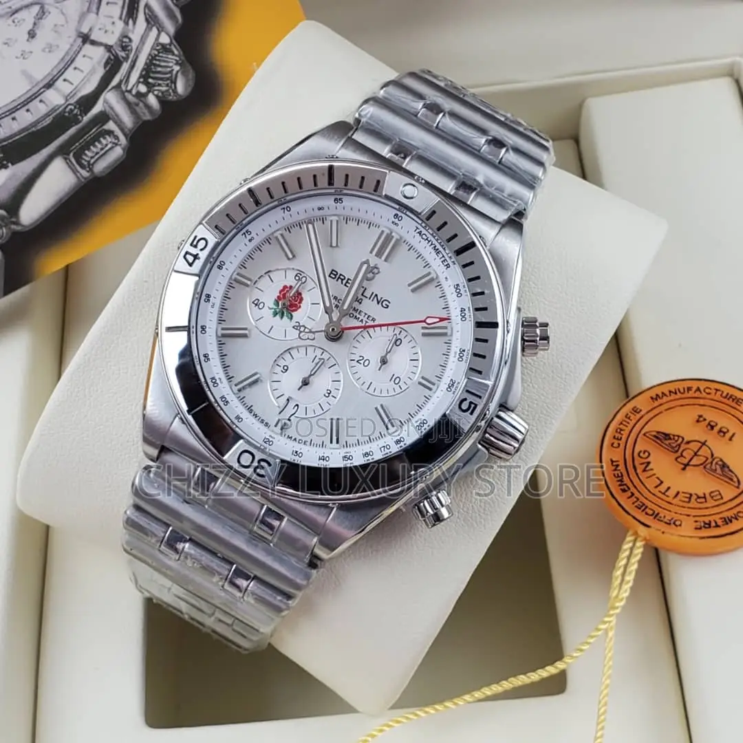 Breitling Quality Luxury Men Chain Strap Wristwatch