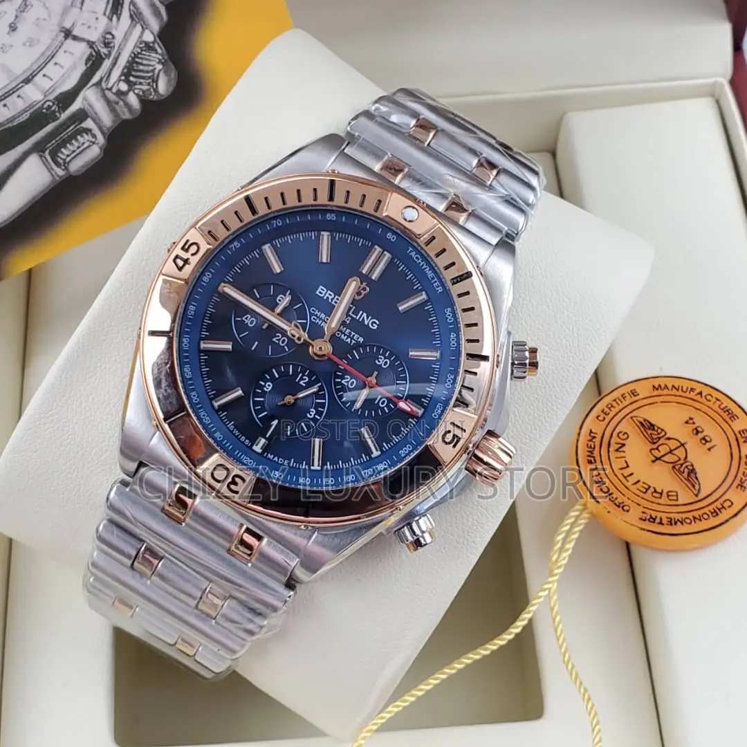 Breitling Quality Luxury Men Chain Strap Wristwatch